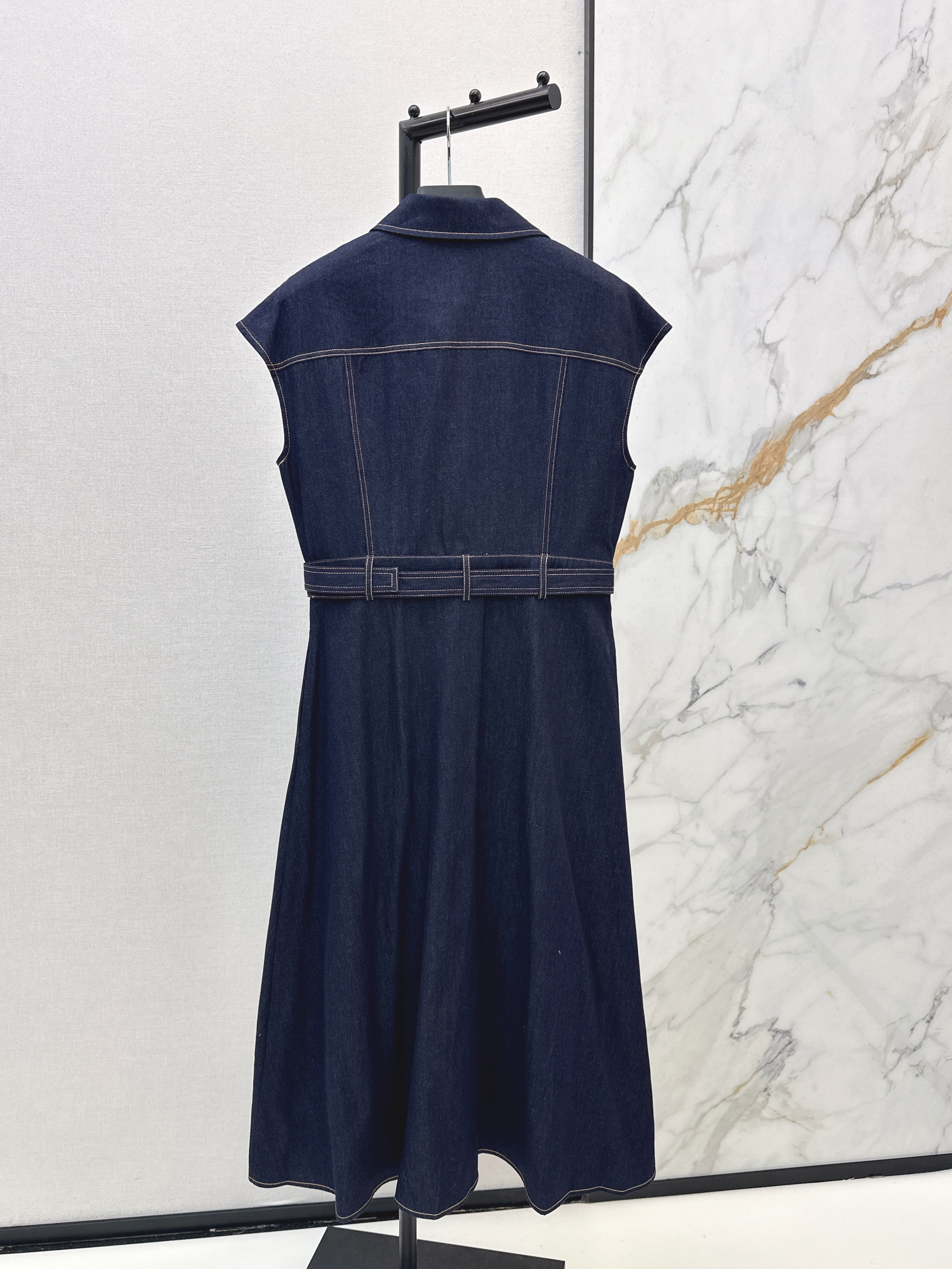 Pra 26ss denim sleeveless dress