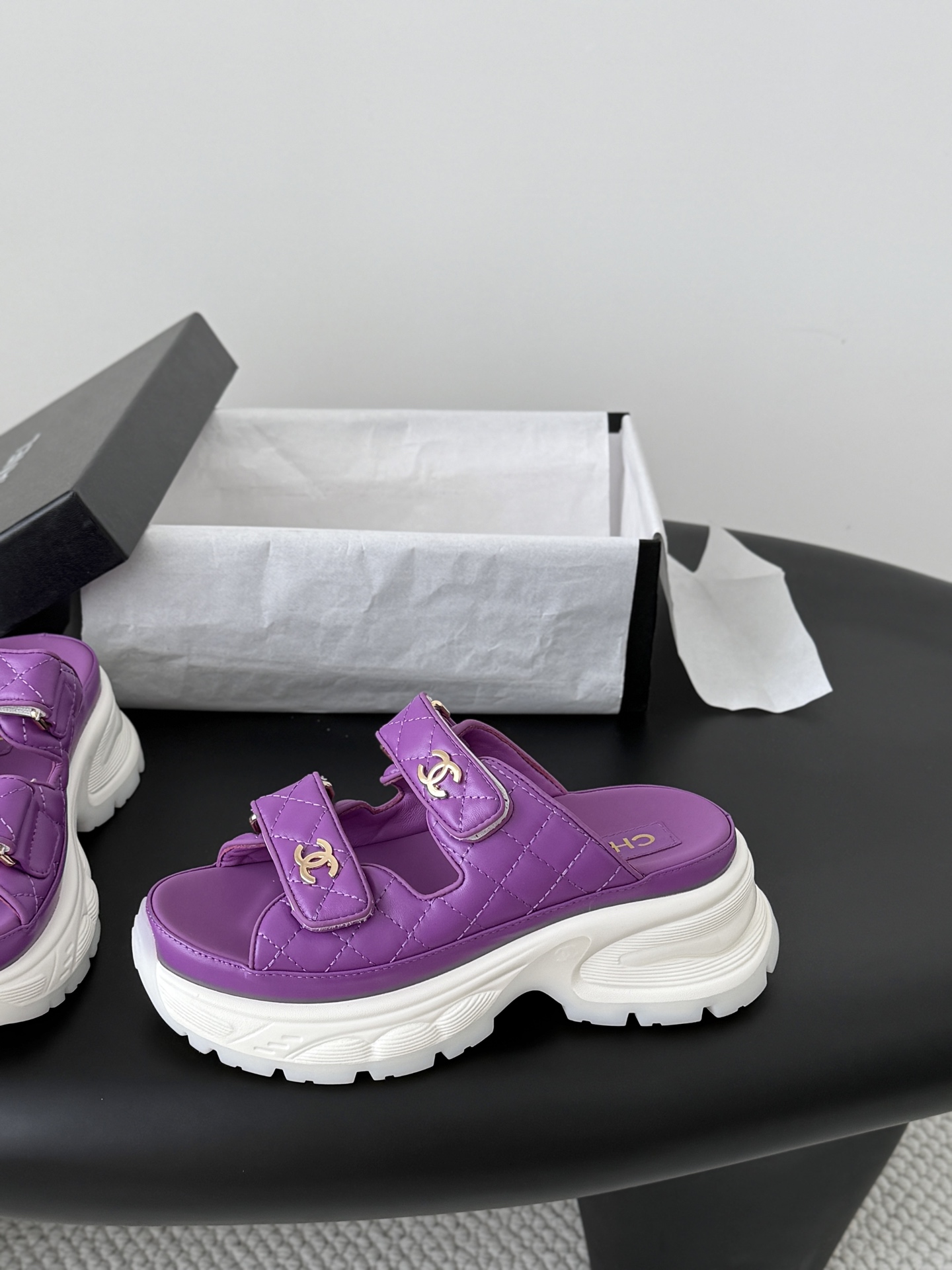 Chan 26ss velcro slippers
