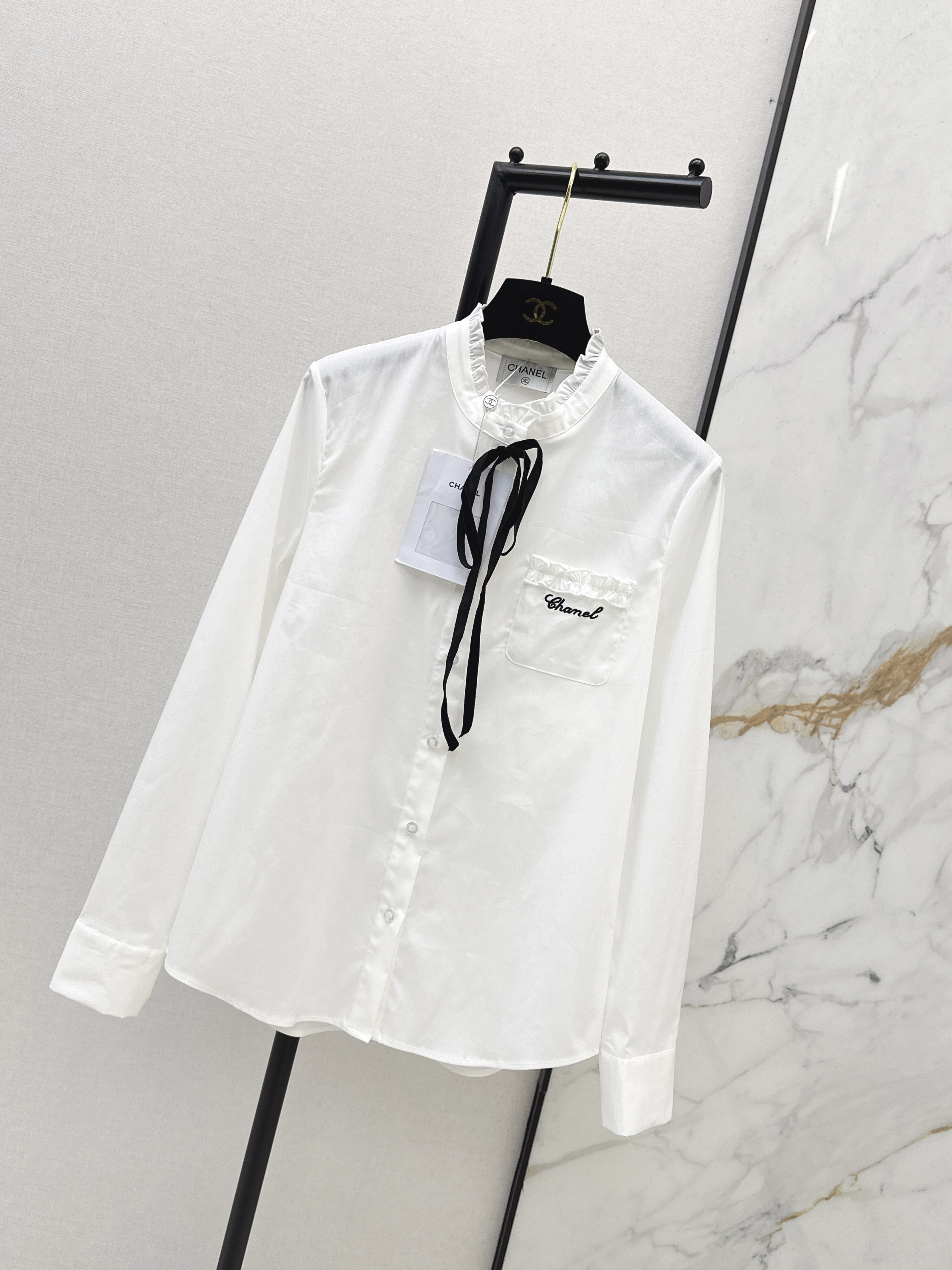 Chan 26ss ribbon shirts