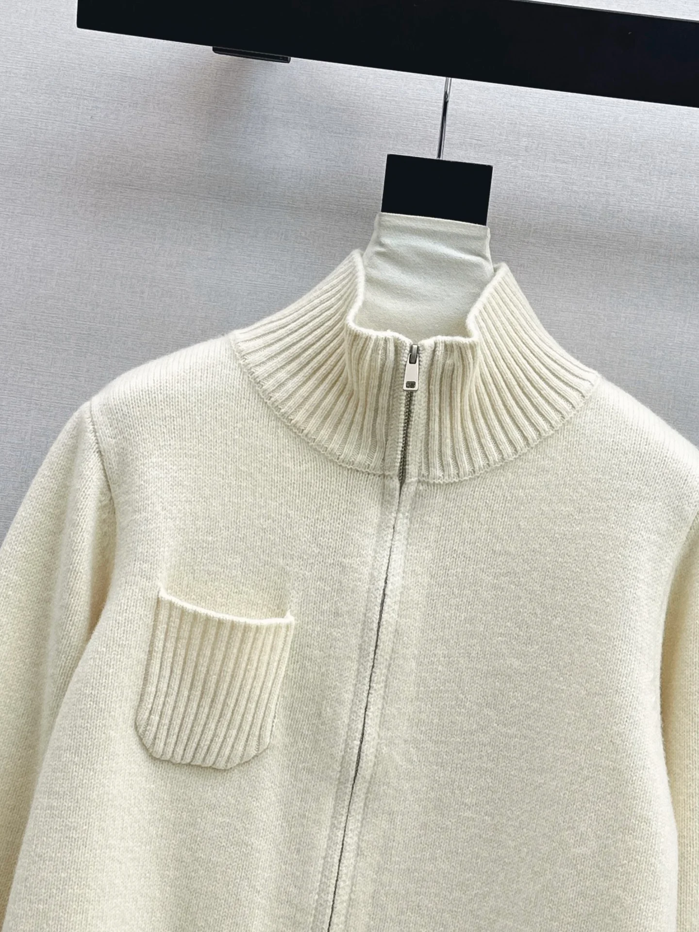 Brun 25fw zipper sweater+straight pant outfit sets