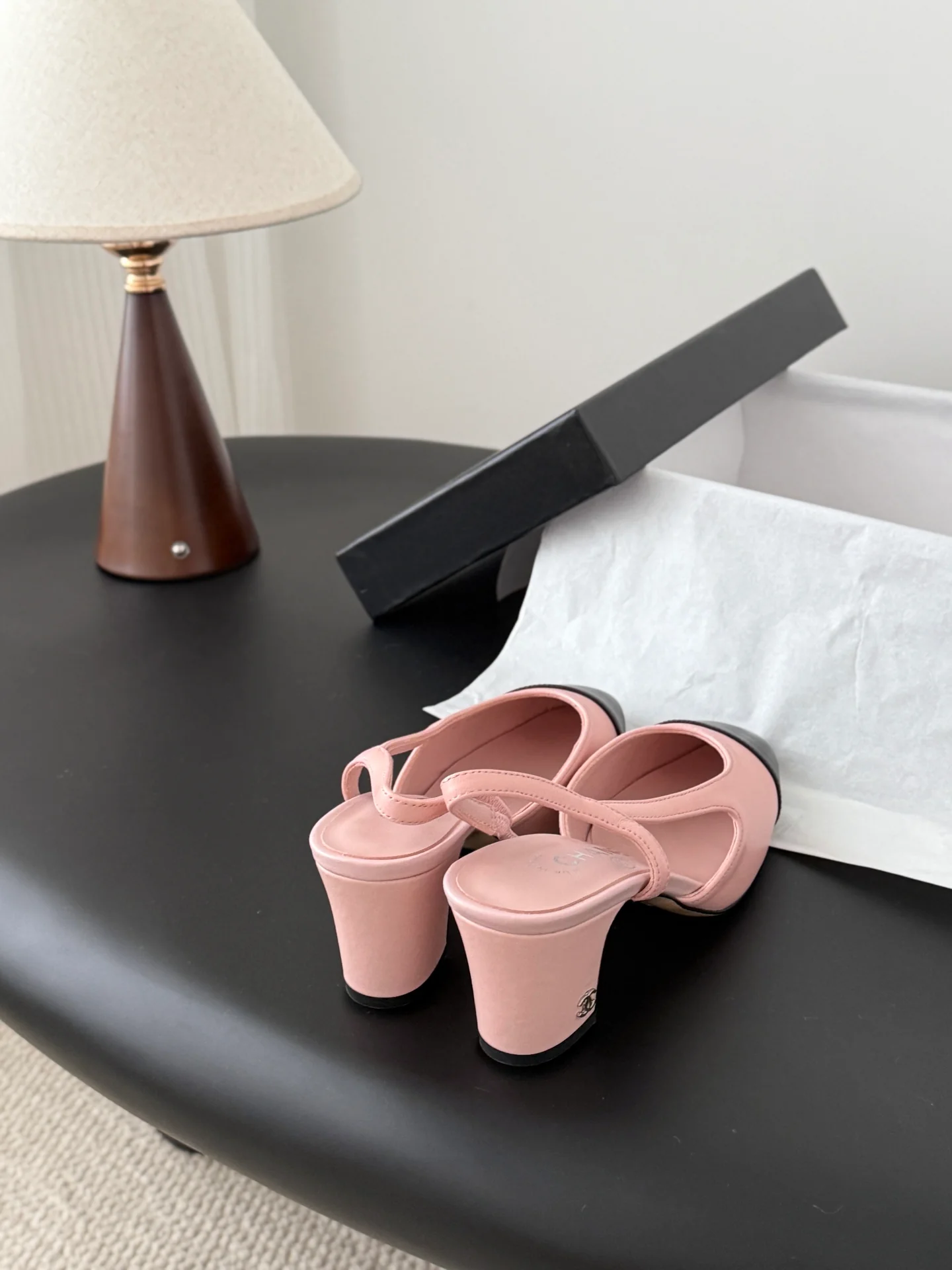 Chan 25fw slingback chunky heels