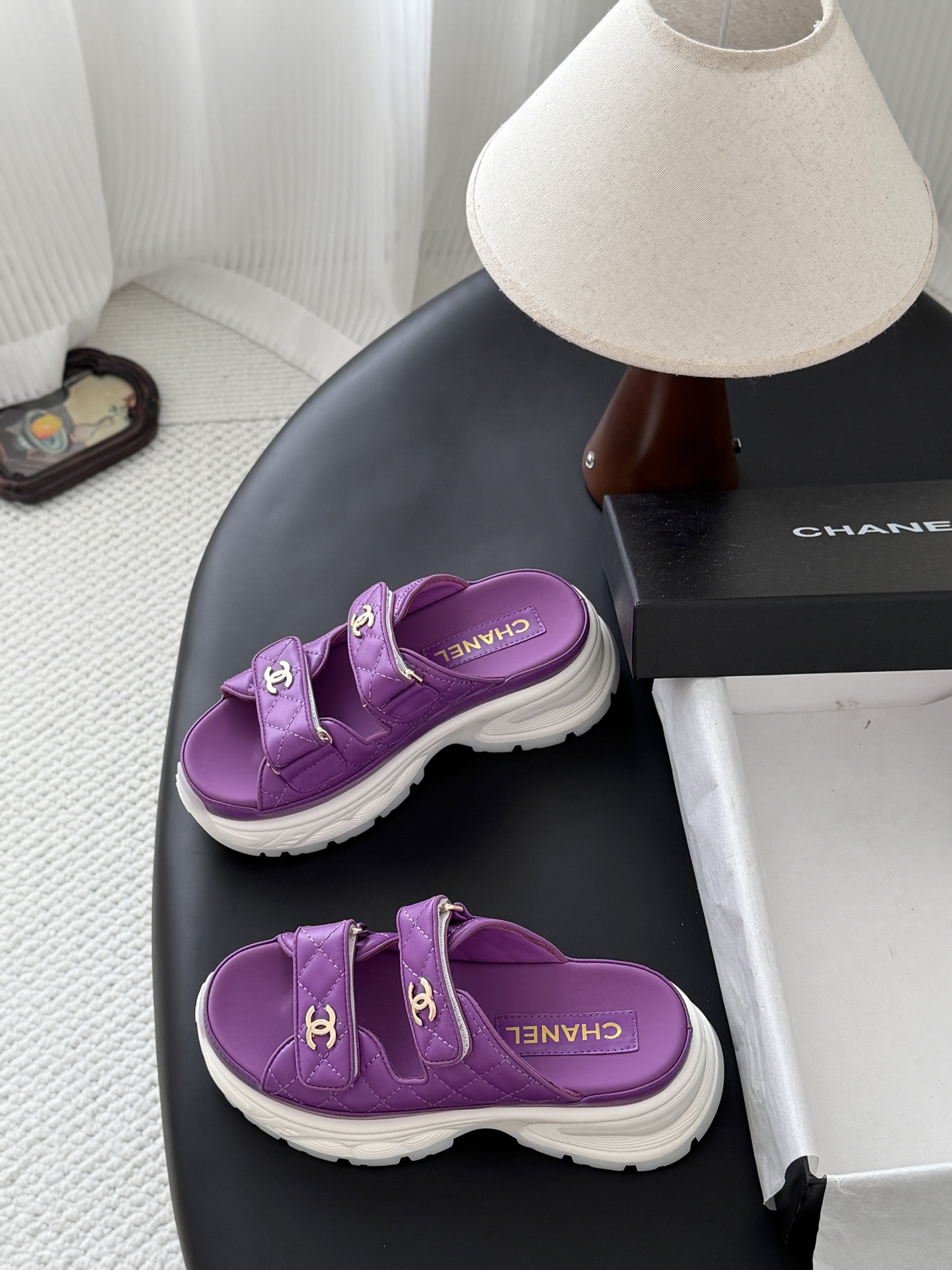 Chan 26ss velcro slippers