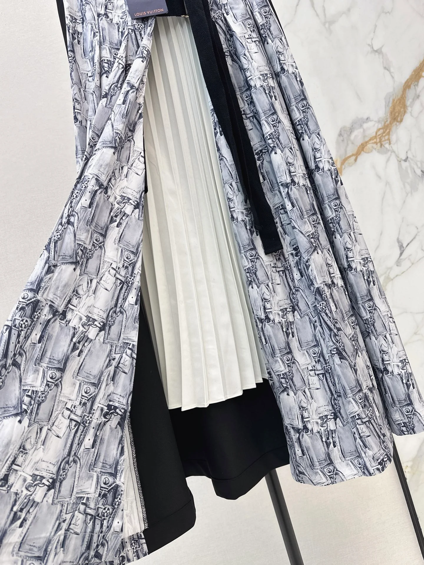 Louis 26ss print pleated skirts