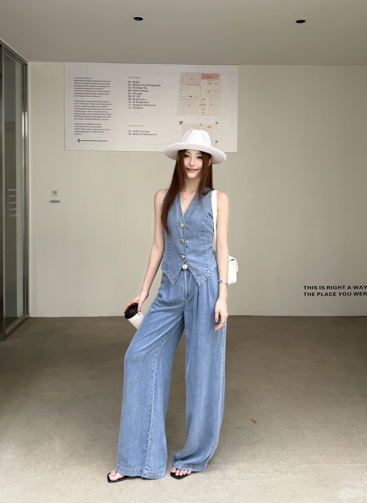 Chan 26ss denim outfit sets