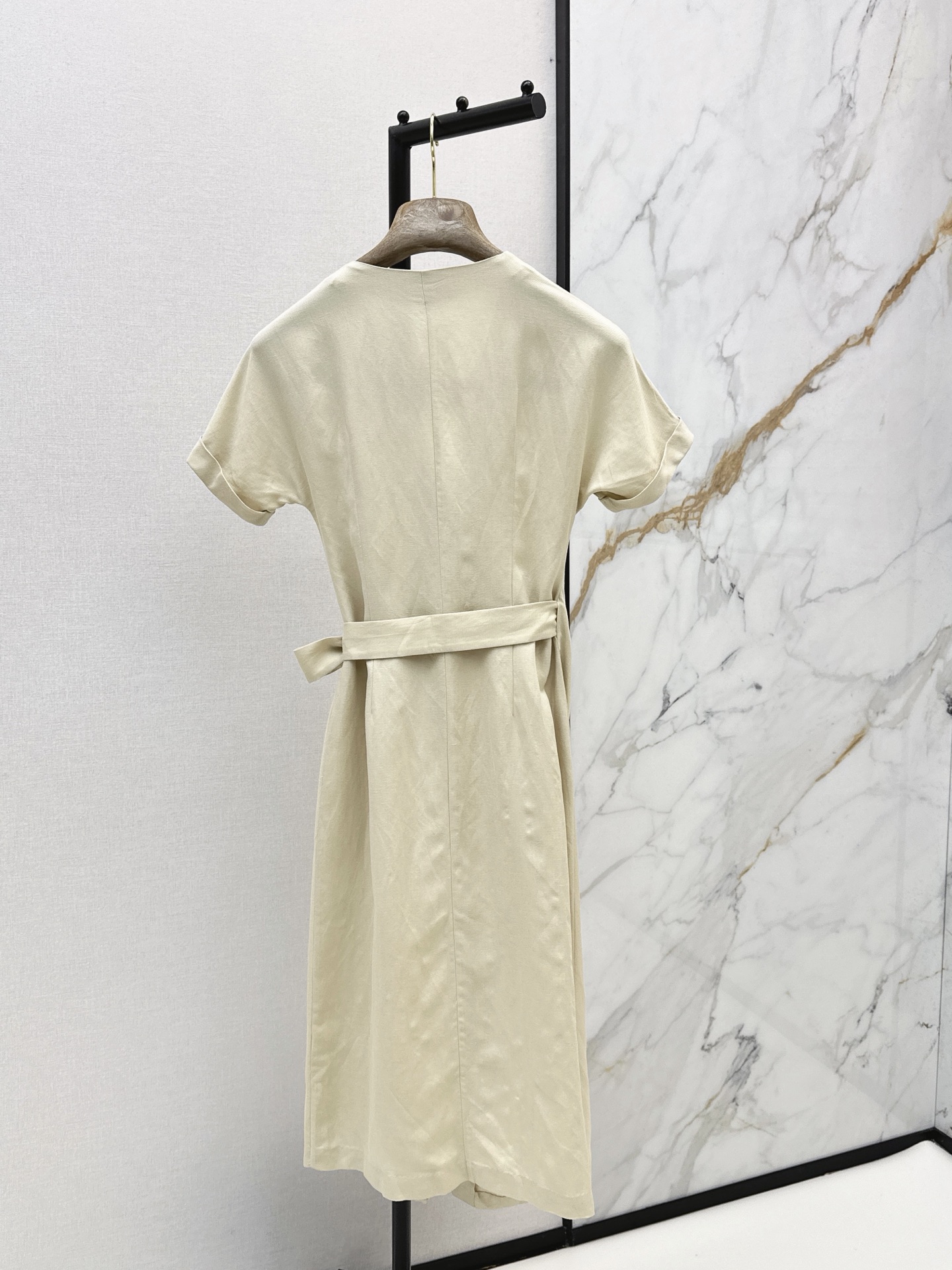 Brun 26ss v-neck wrap dress