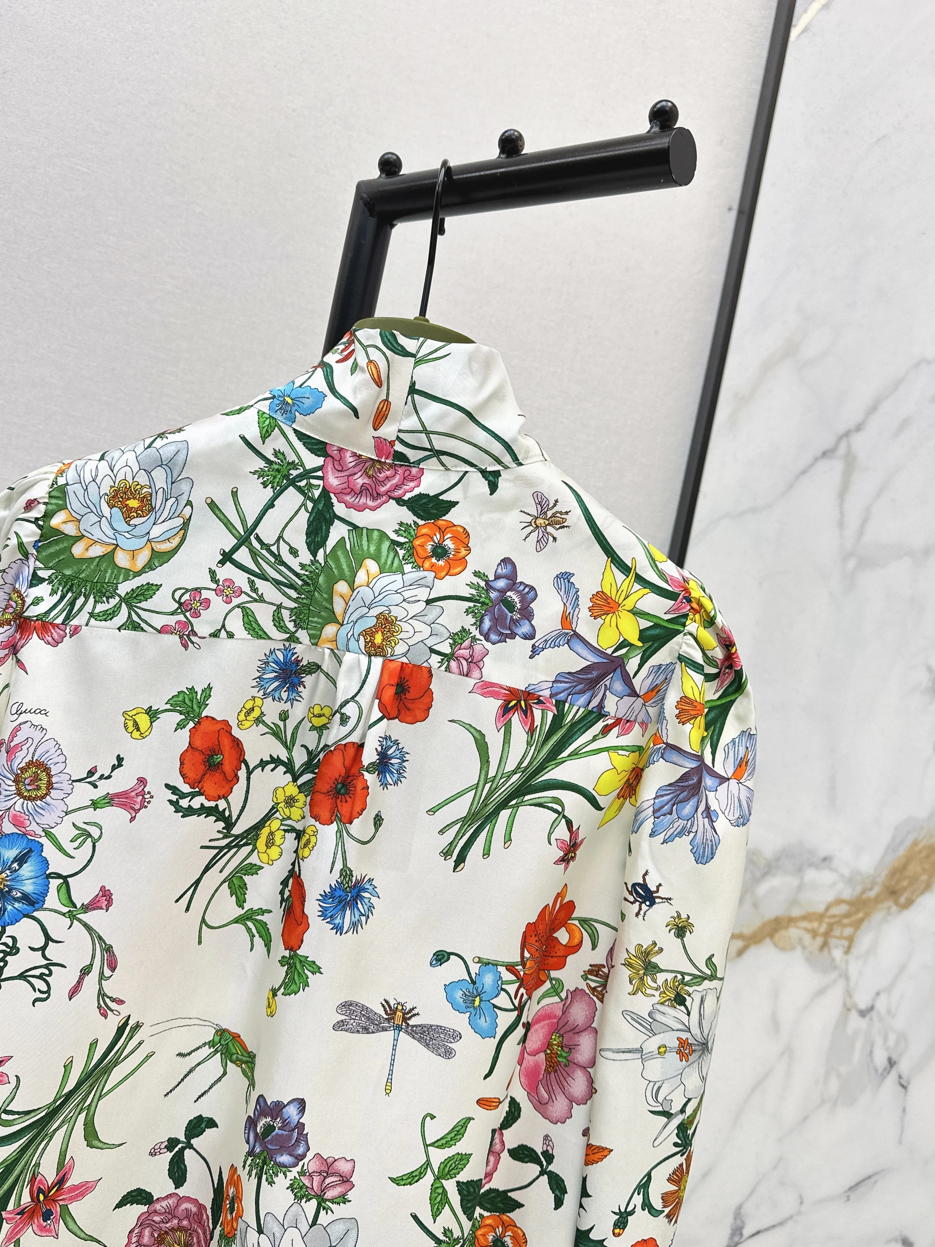 Gucc 26ss flower silk shirts