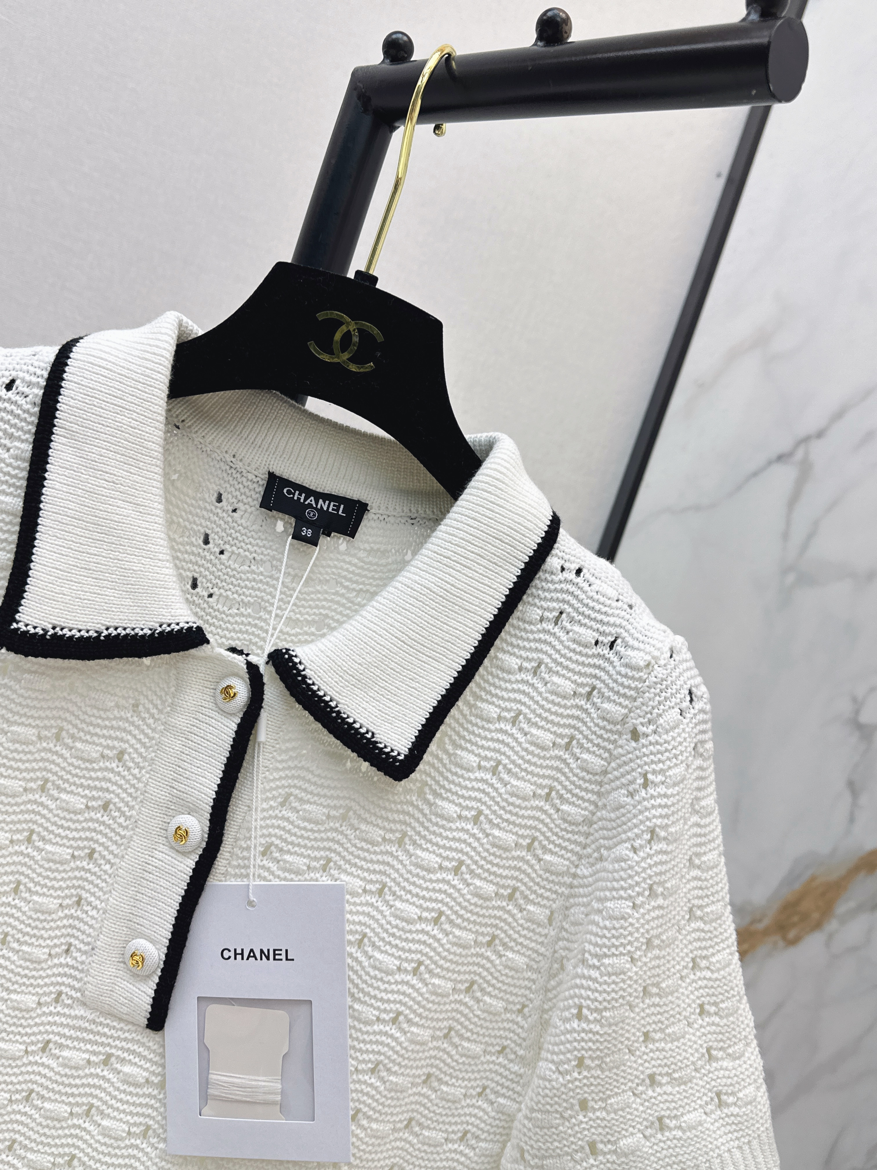 Chan 26ss hollow knit dress