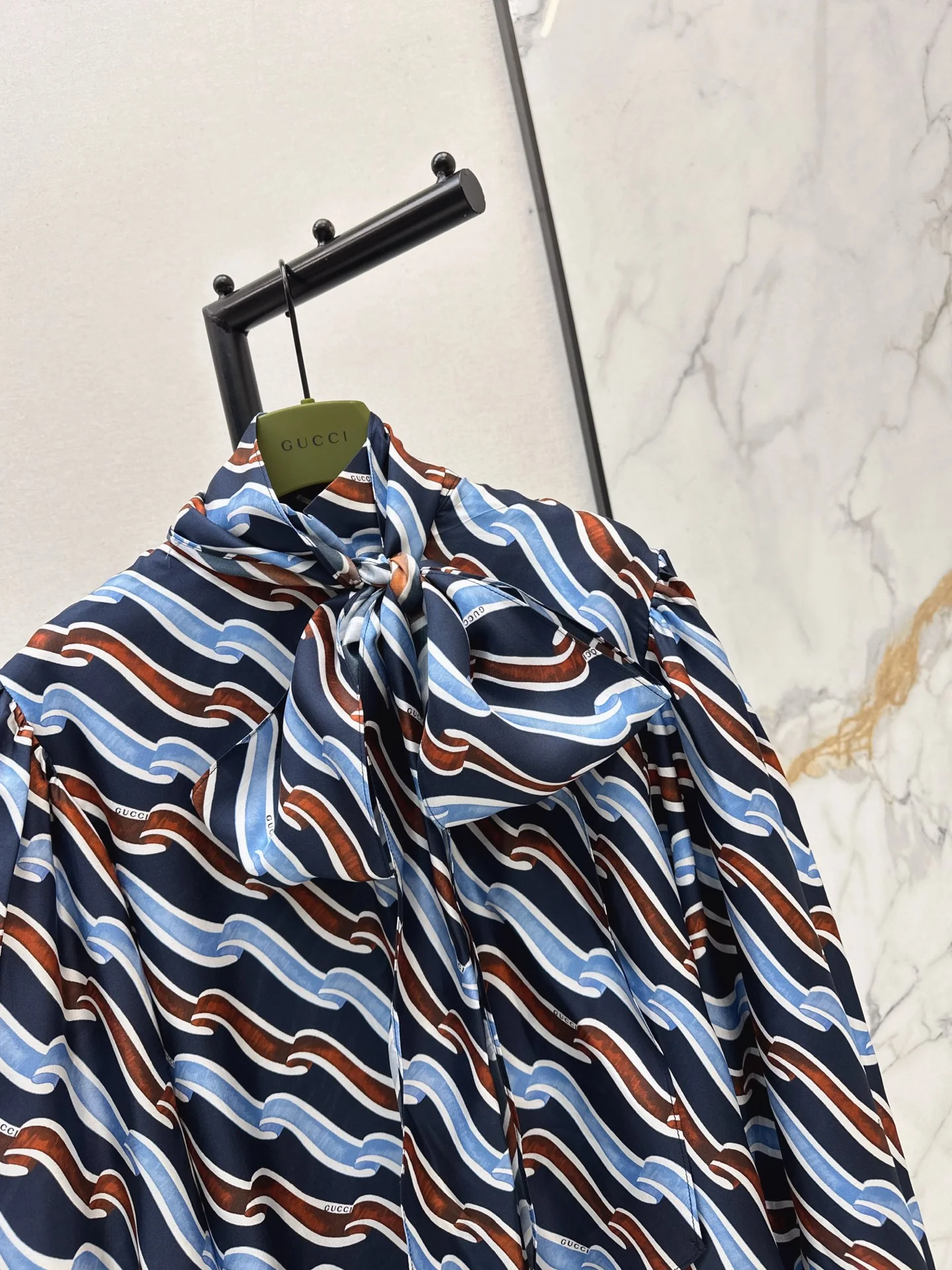 Gucc 26ss print silk shirt