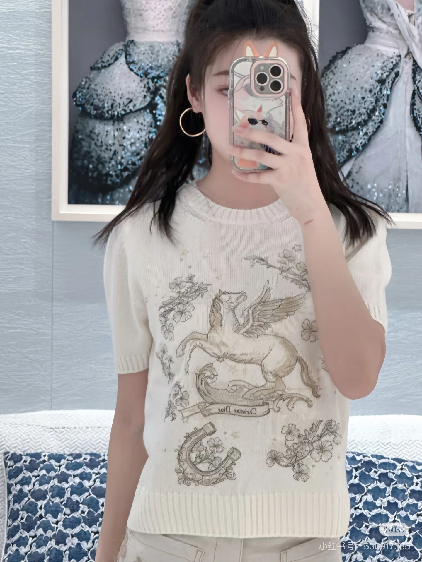 CD 26ss embroidery cashmere sweater