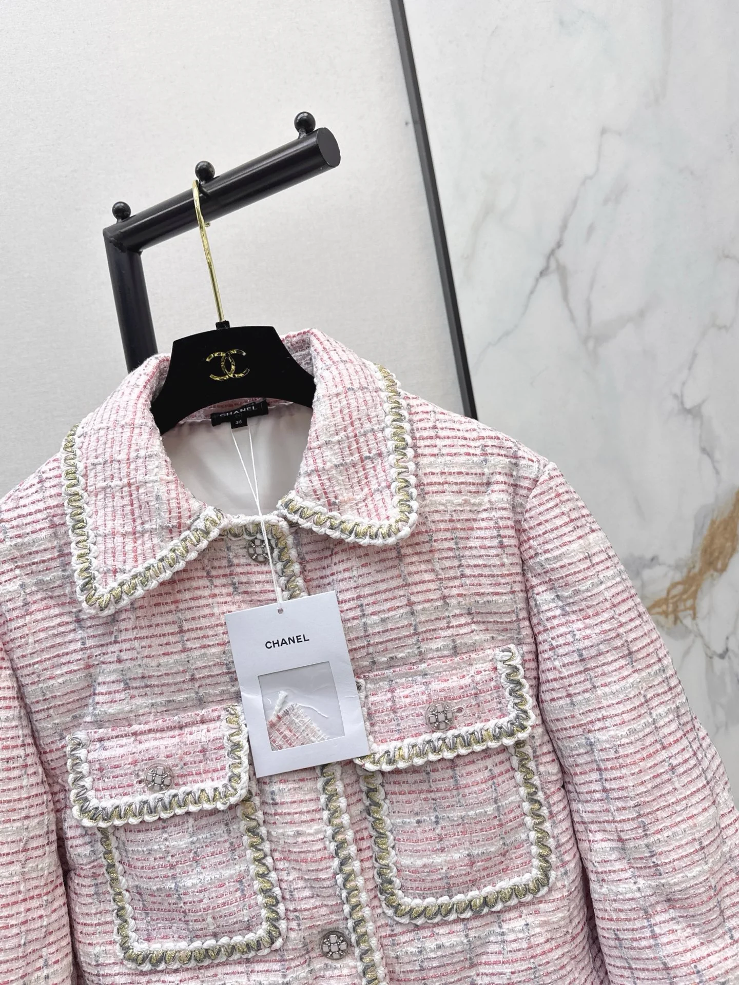 Chan 26ss tweed down jacket