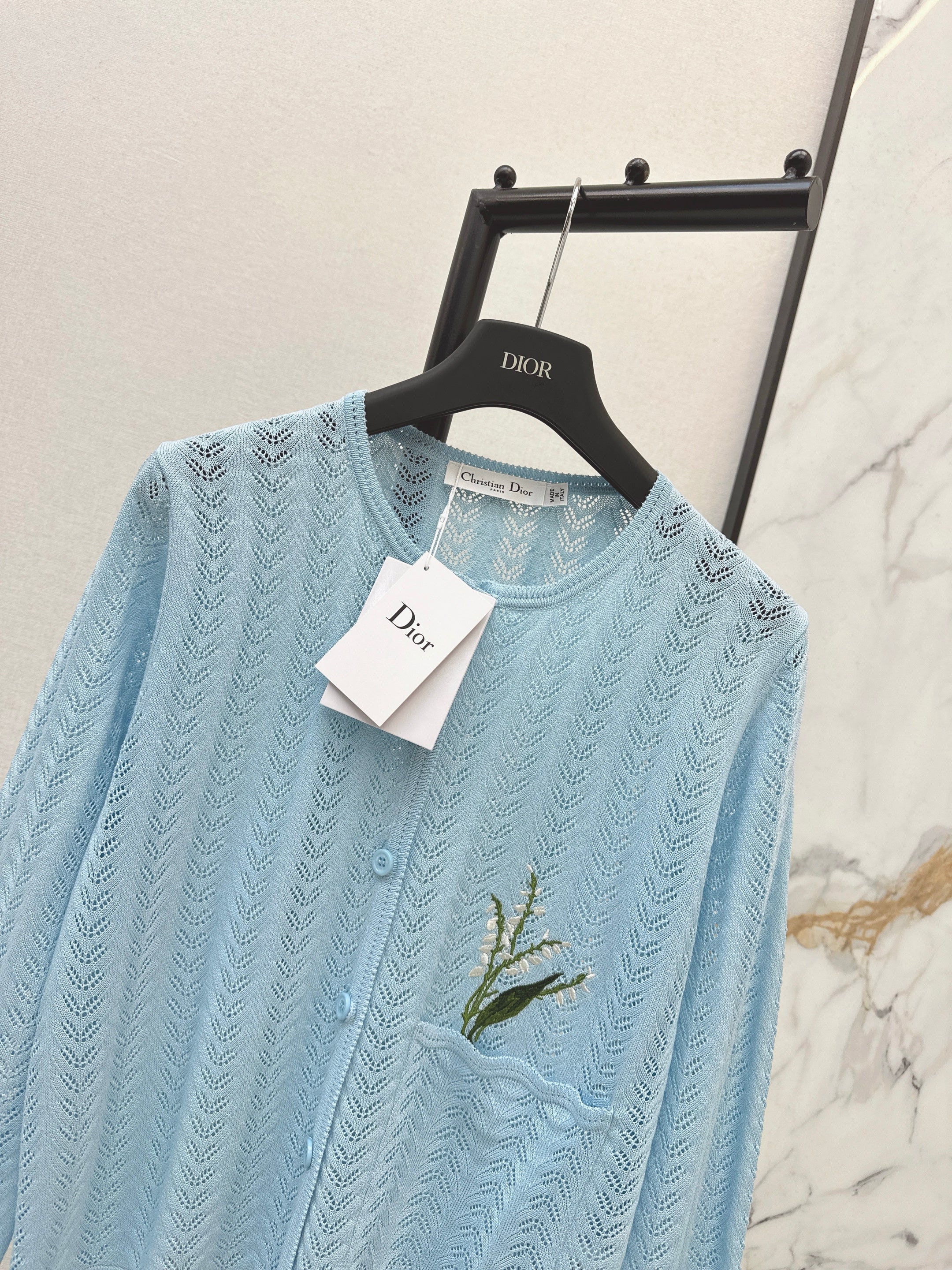 CD 26ss hollow knitted cardigan
