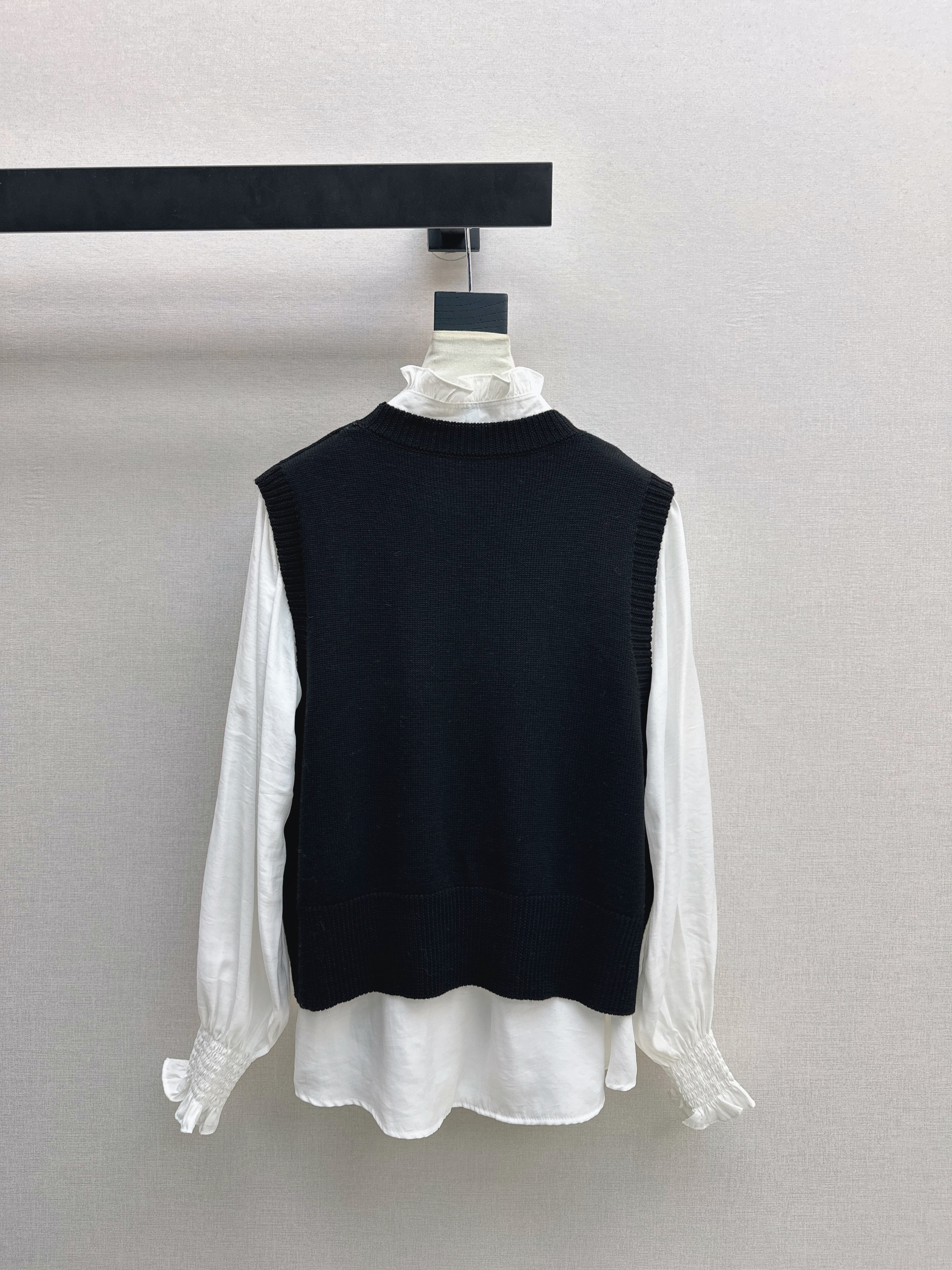 Chan 26ss elegant shirts knit vest