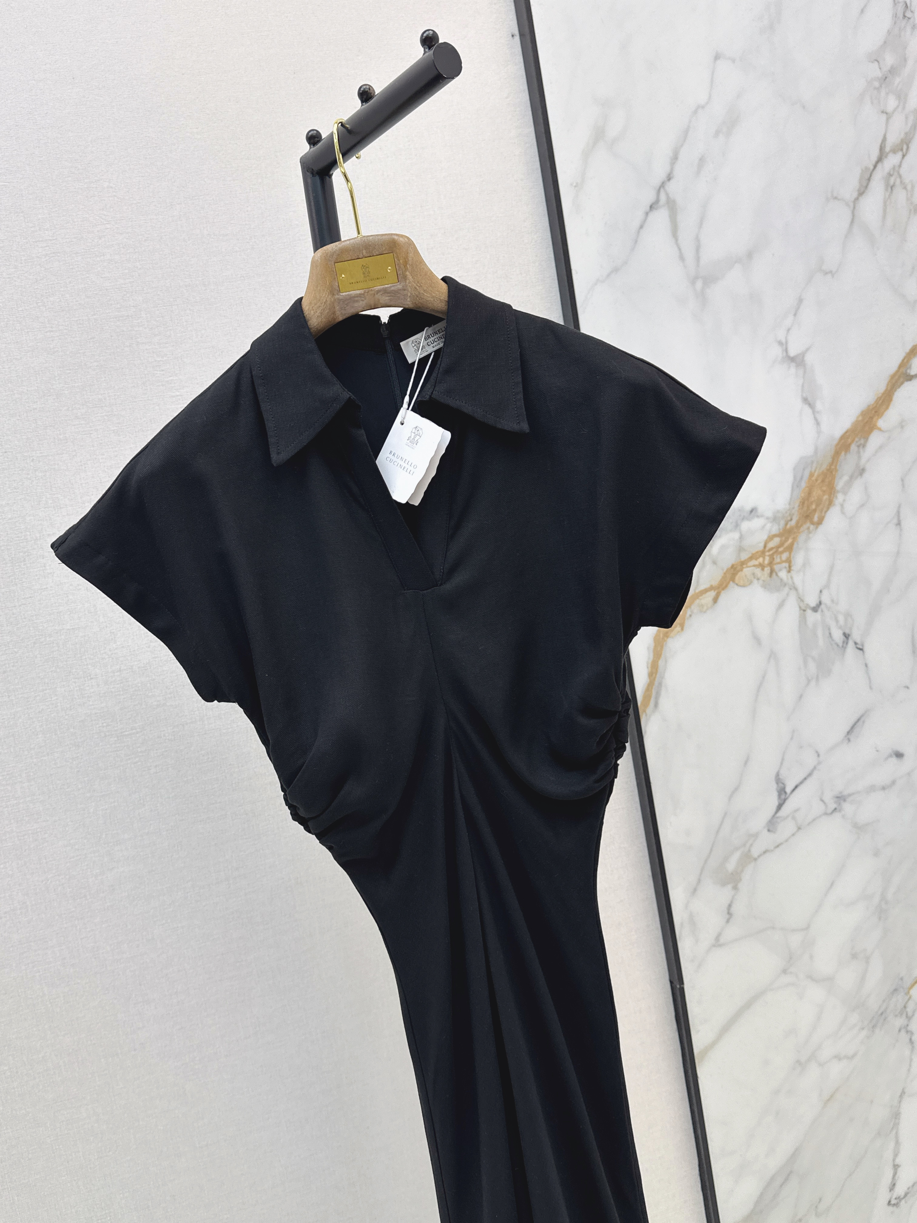 Brun 26ss ruched waist dress
