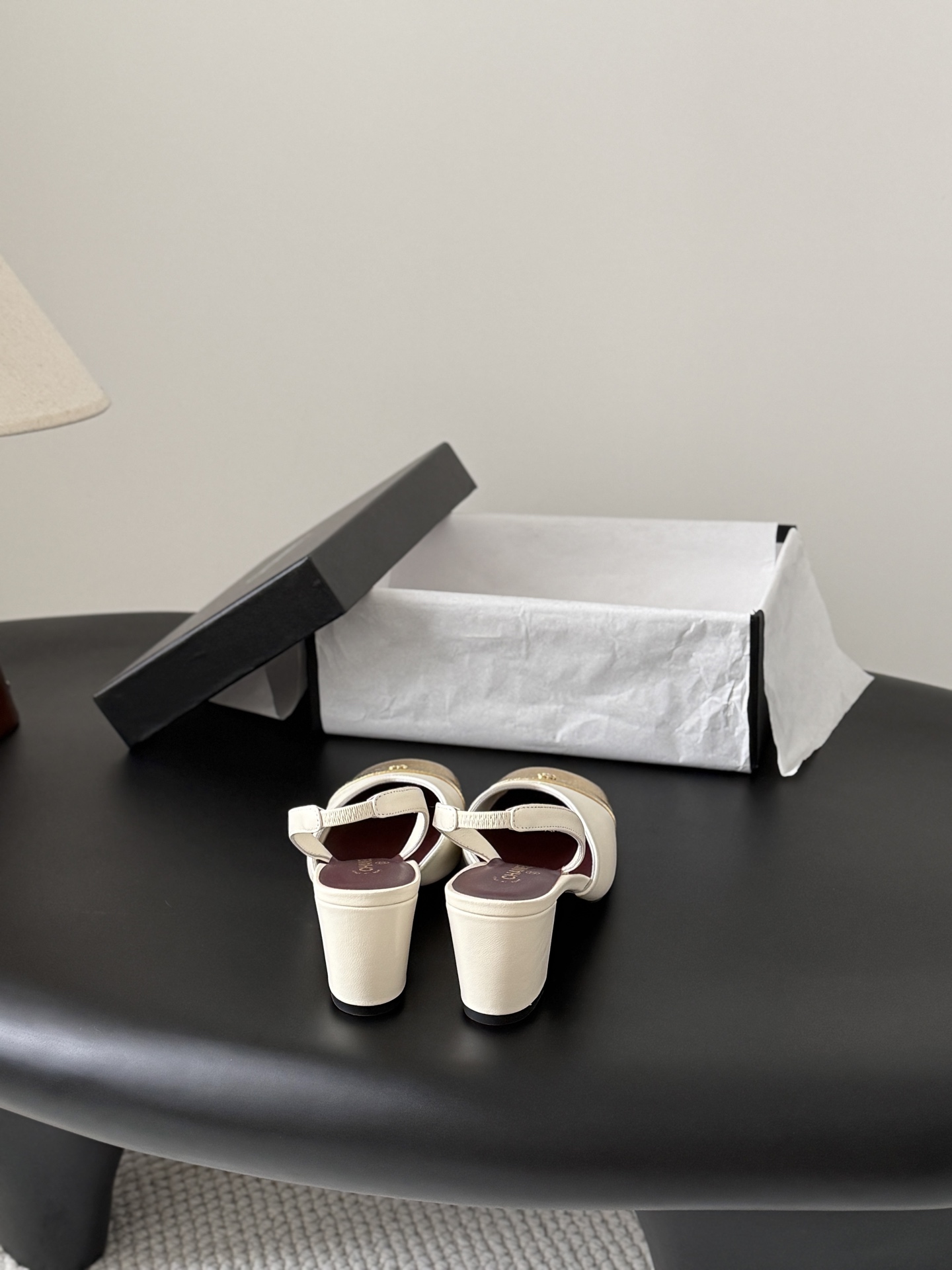 Chan two-tone slingback pumps