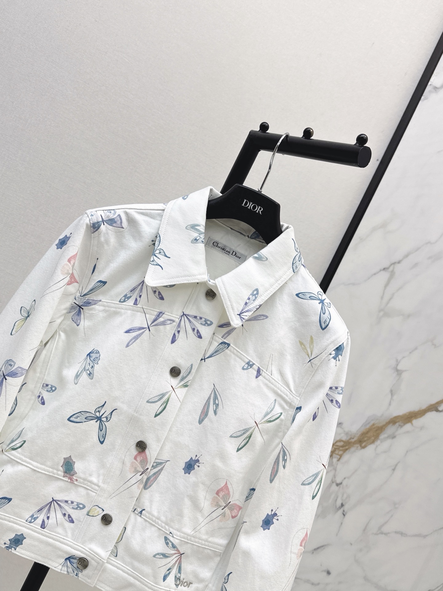 CD 26ss print floarl denim jacket
