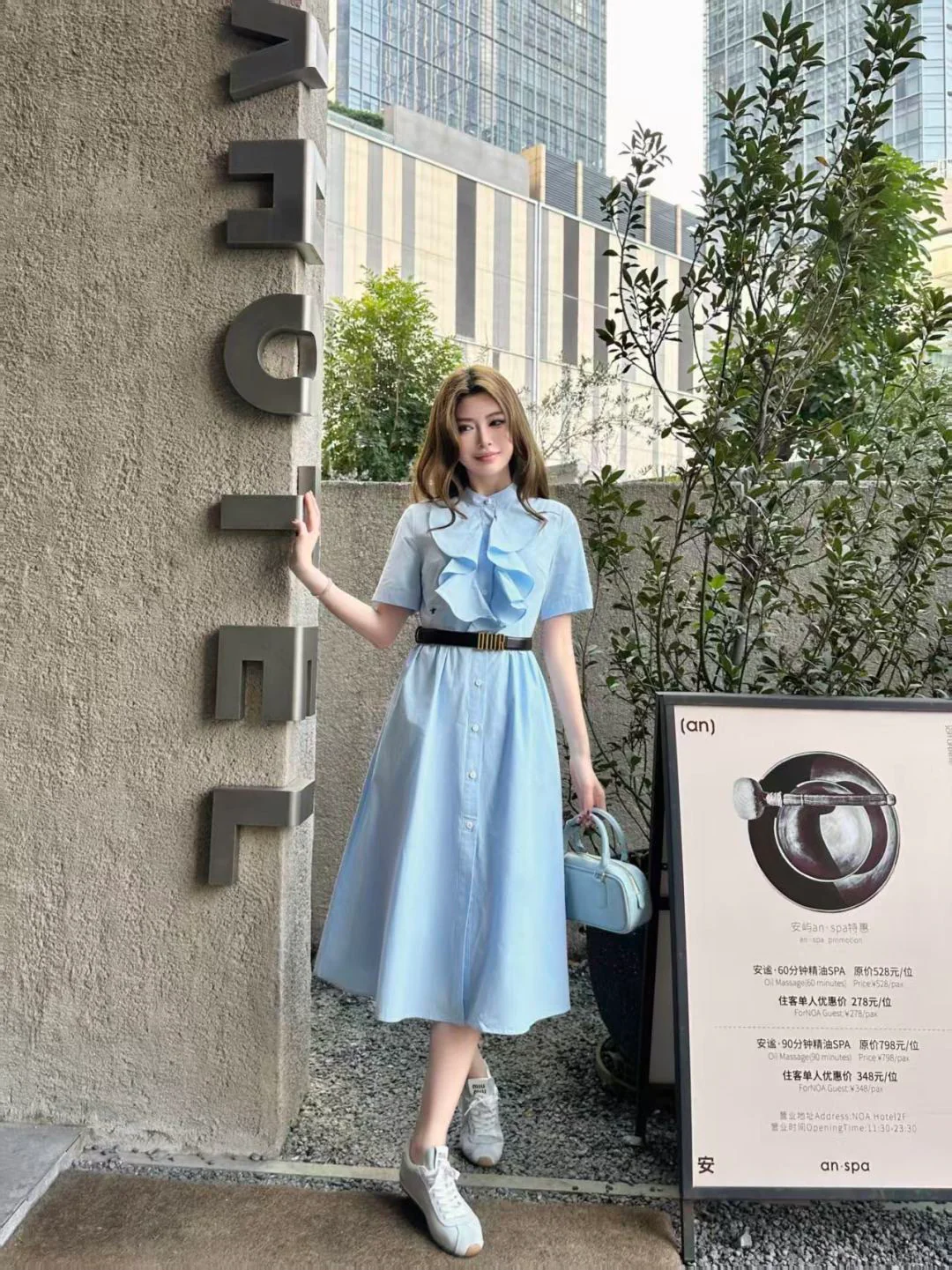 CD 26ss ruffle dress with belted