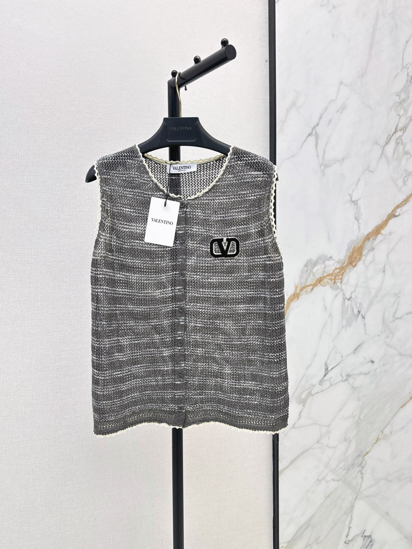 Valen 26ss stripe knit vest