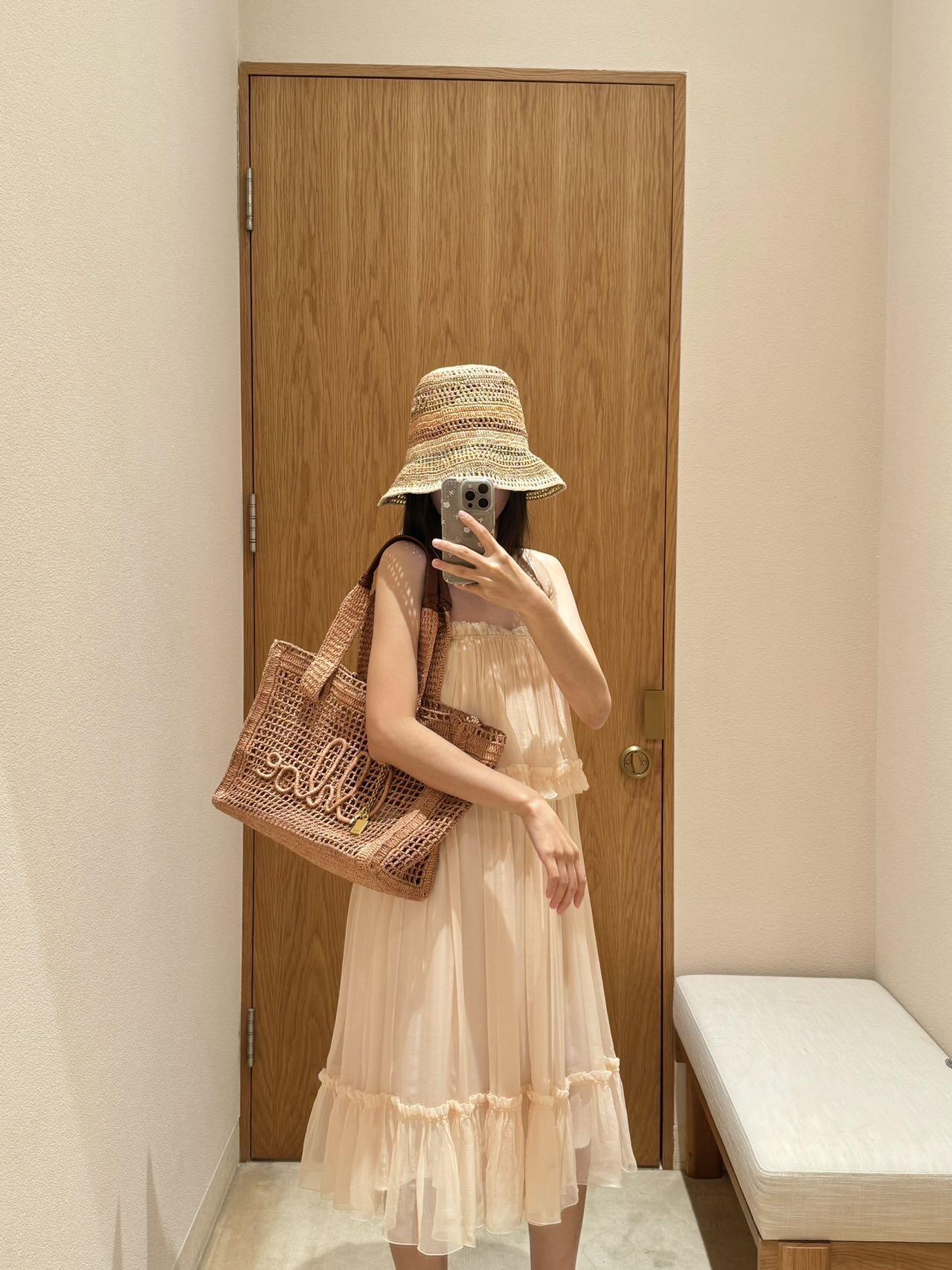 Chlo 26ss Spaghetti Strap Ruffle Mini Dress