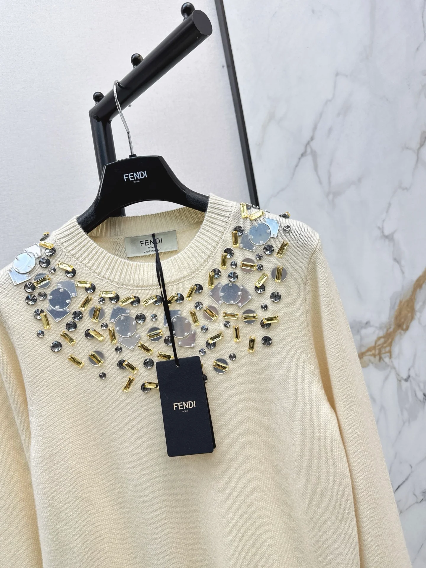 Fend 25fw beading sweater