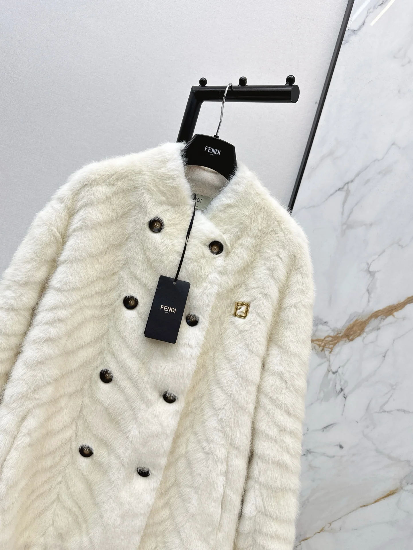 Fend 26ss eco-friendly fur jacket