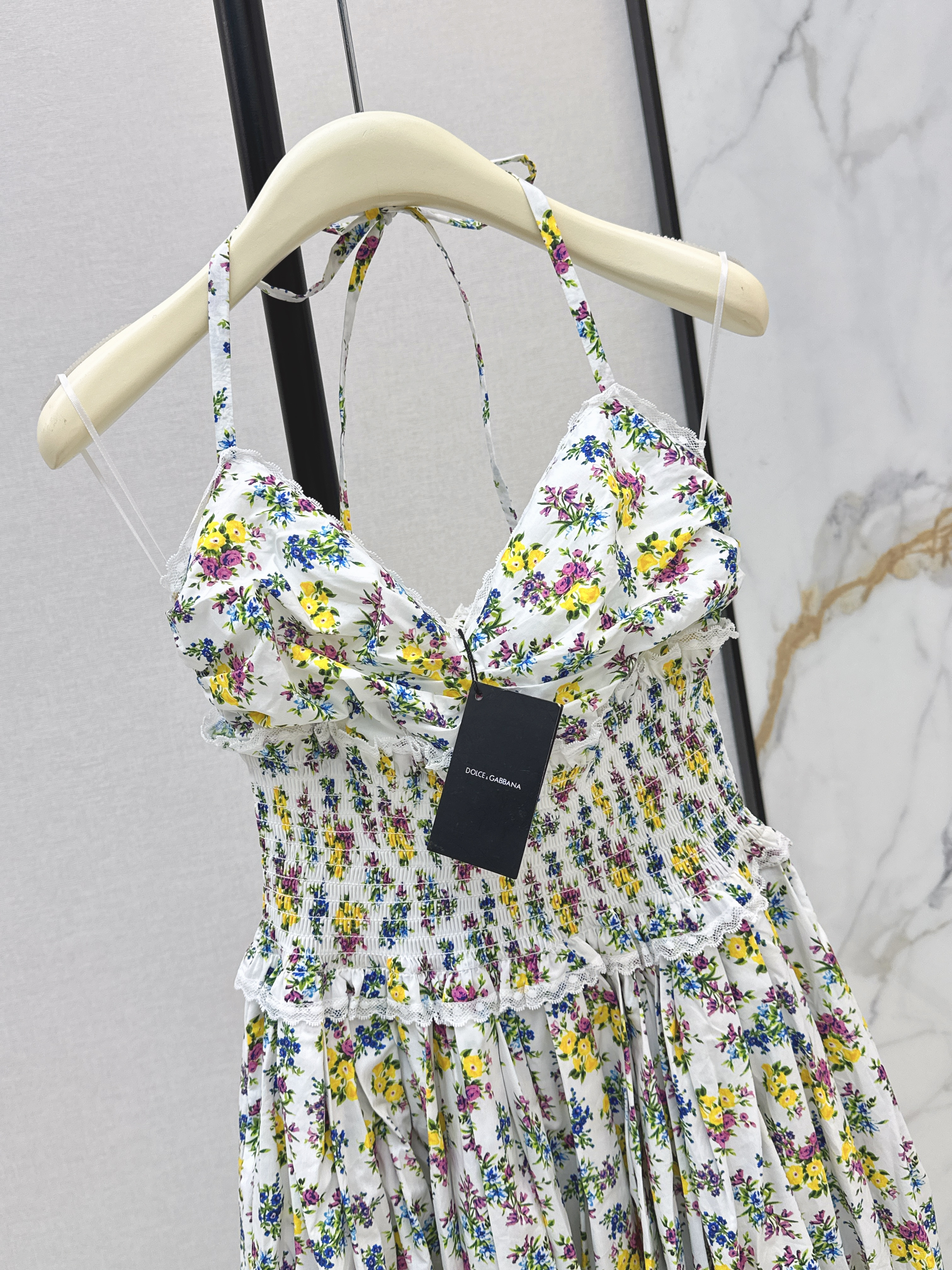 Dolc 26ss print  halter neck dress