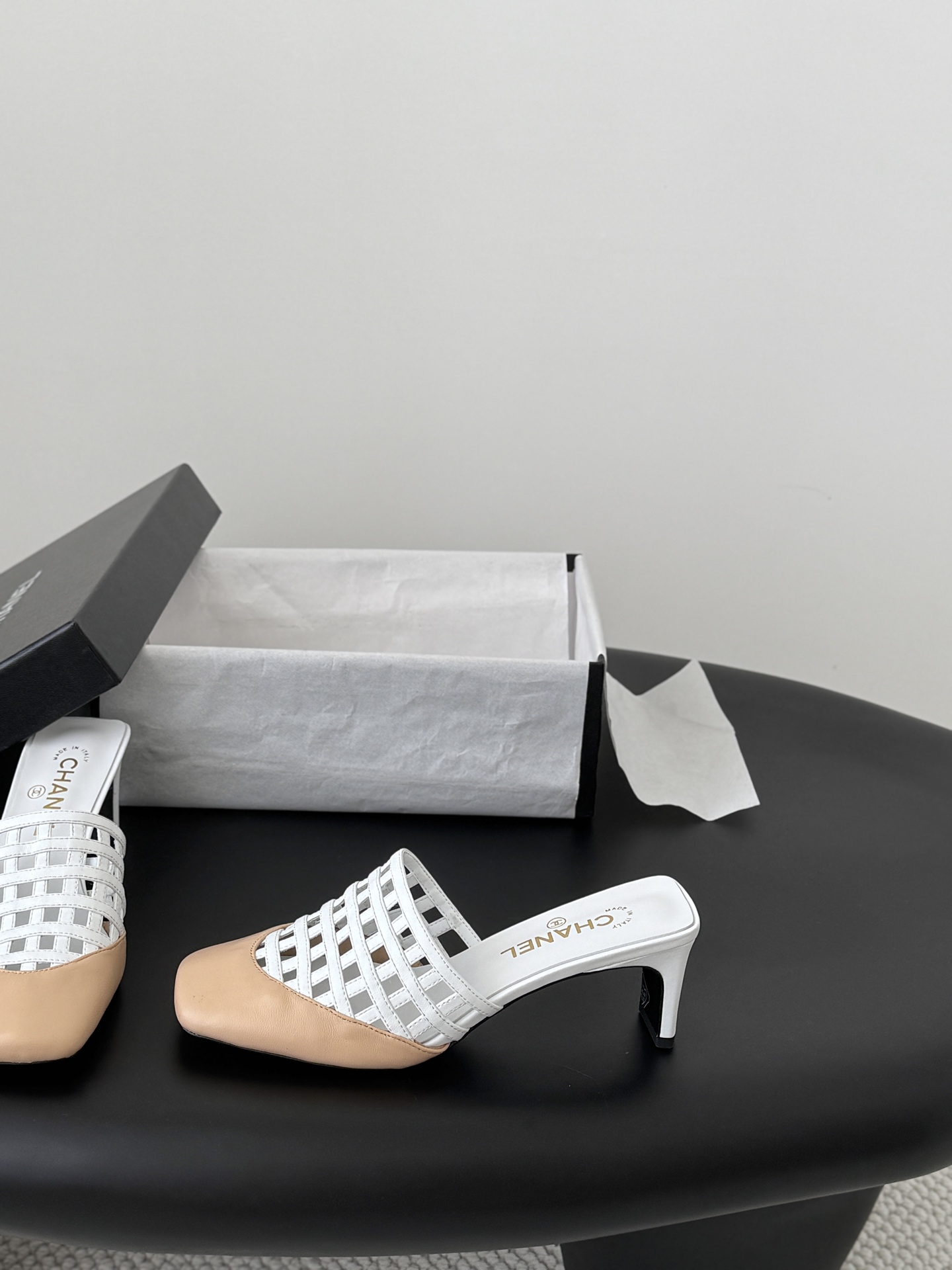 Chan 26ss woven mules heel