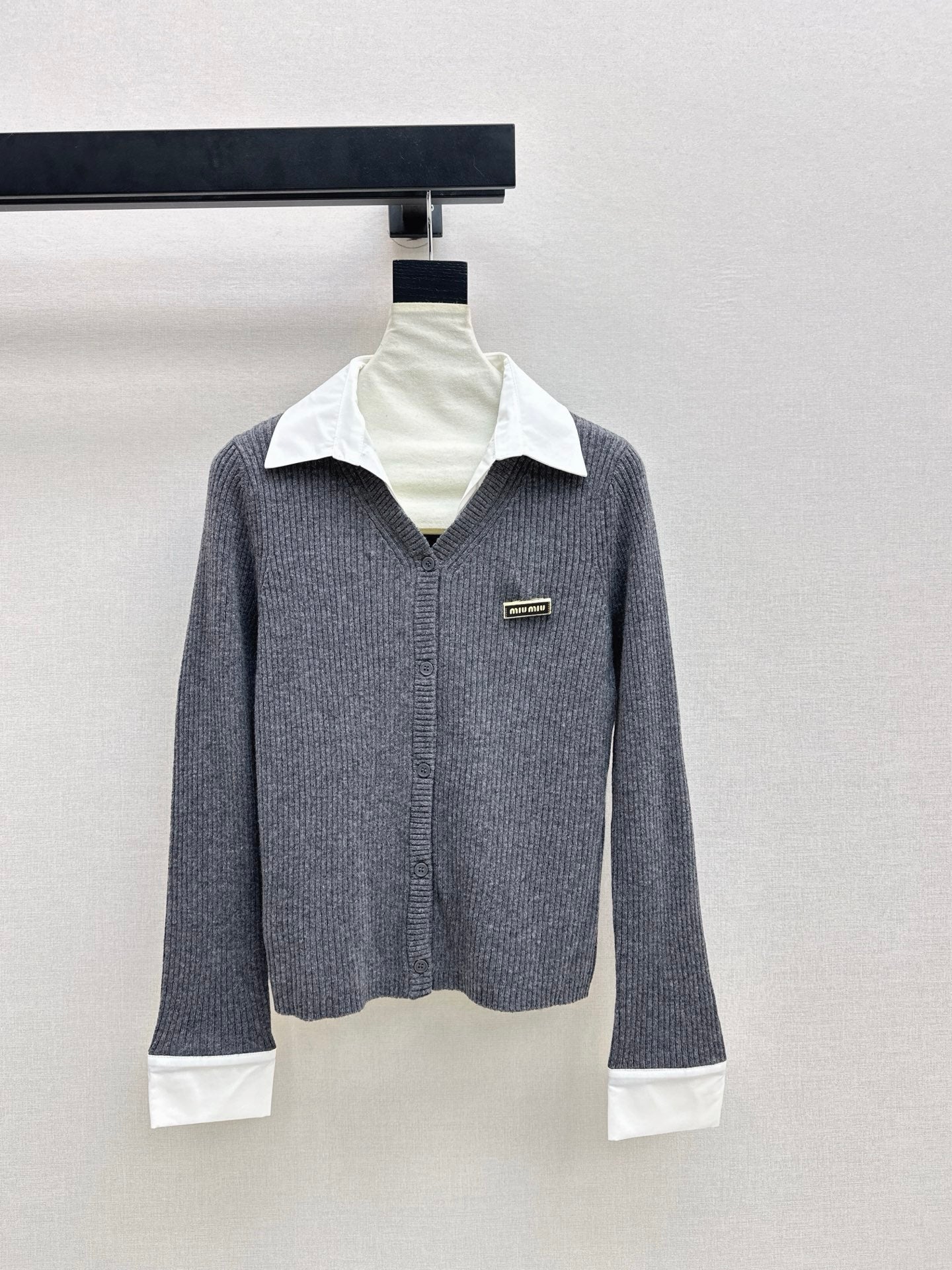 Miu 26SS 2in1 knit shirt
