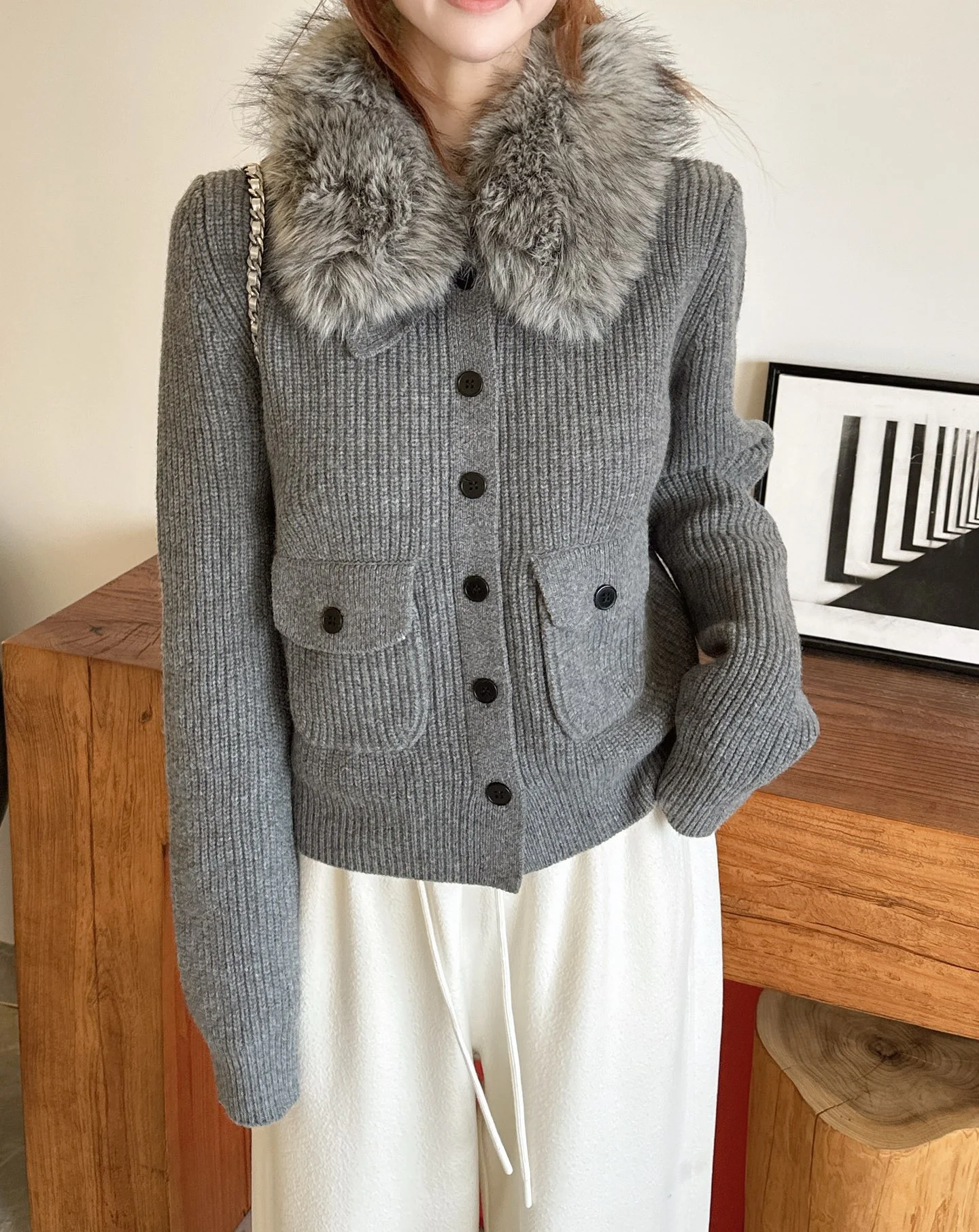 Fend 25fw wool cardigan jacket