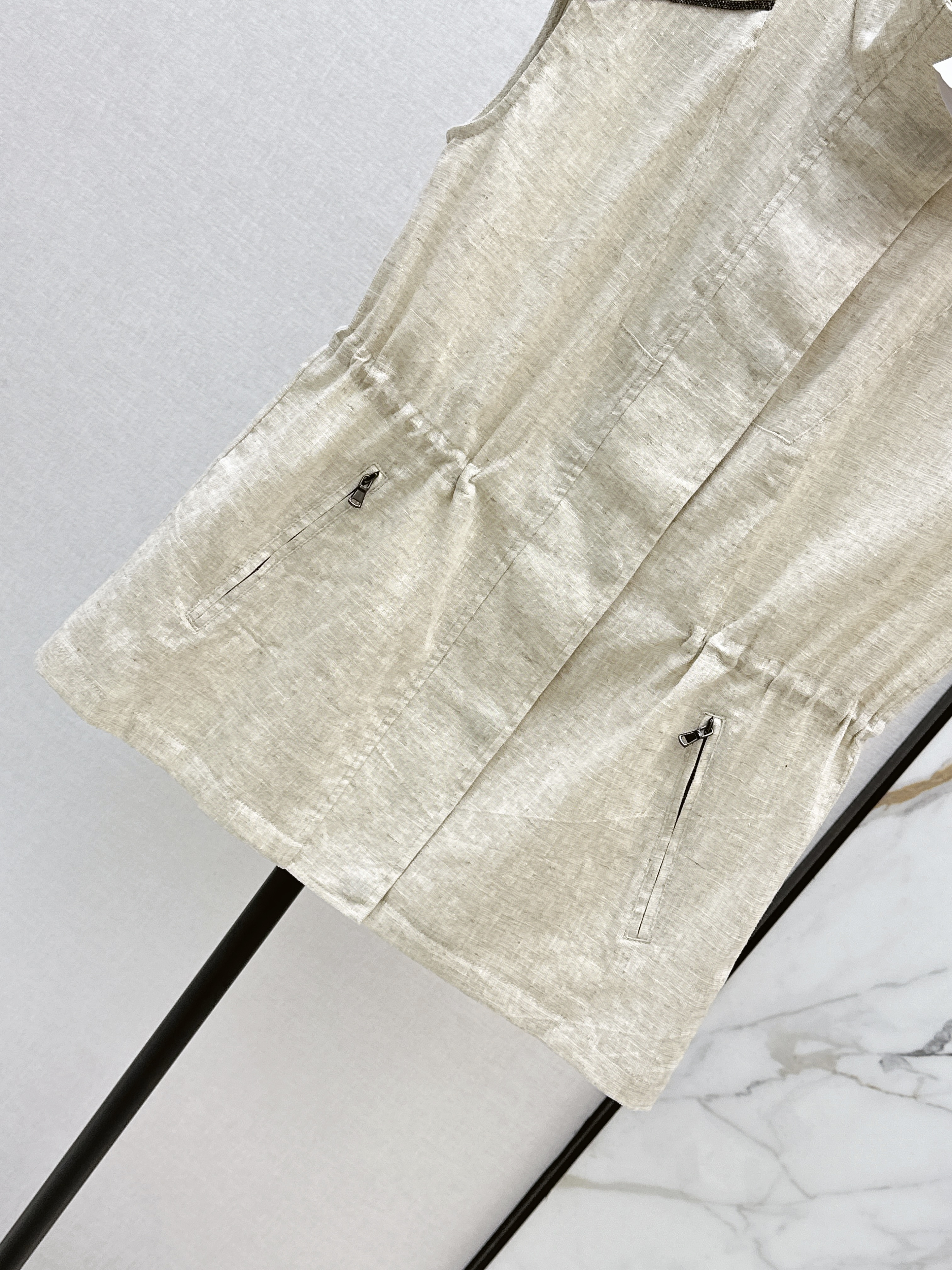 Brun 26ss drawstring waistcoat