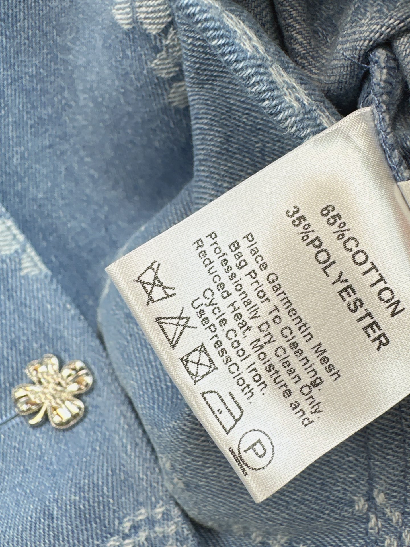 Chan 26ss print denim suit