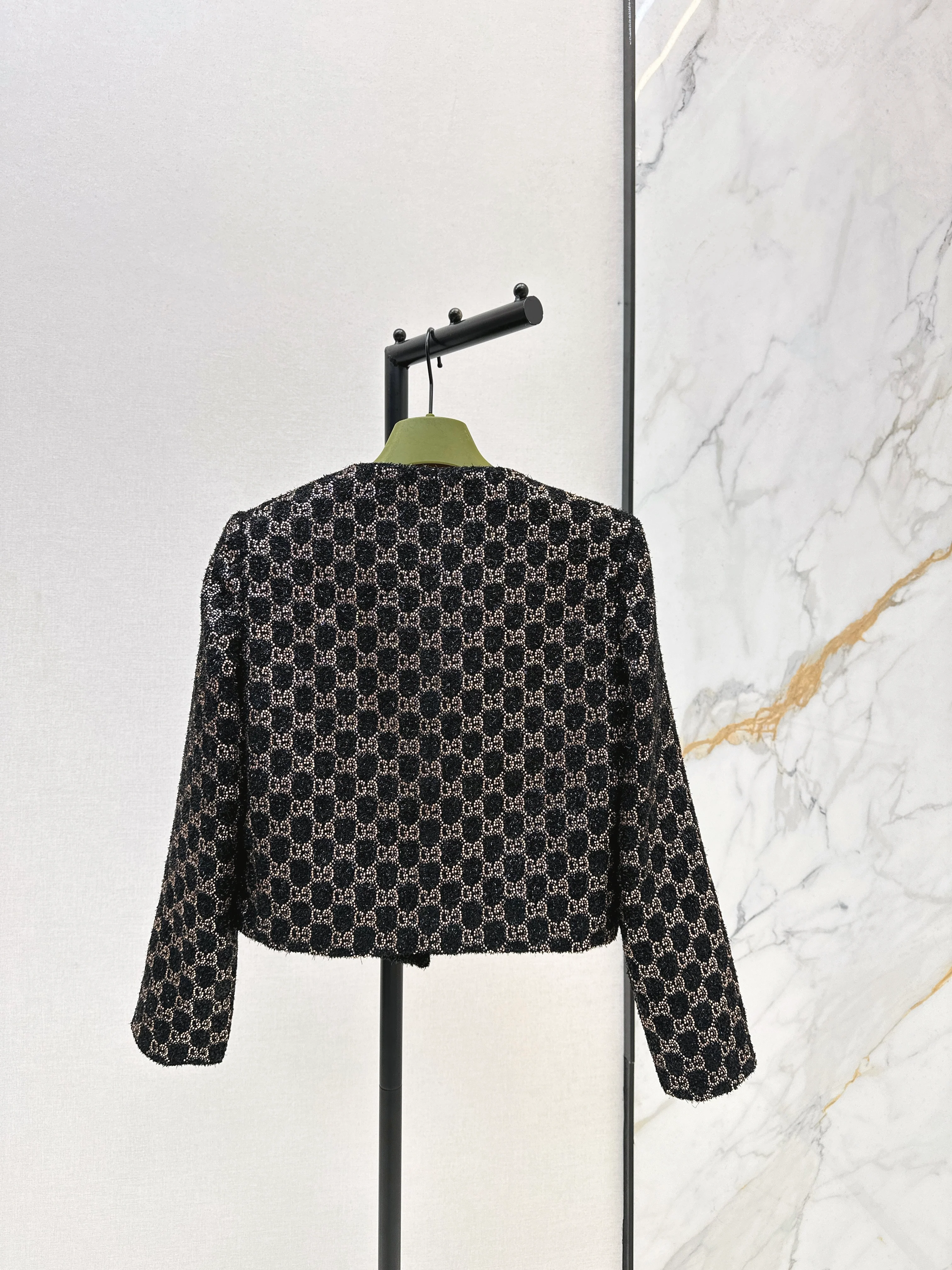 Gucc 26ss woven rhinestones jacket