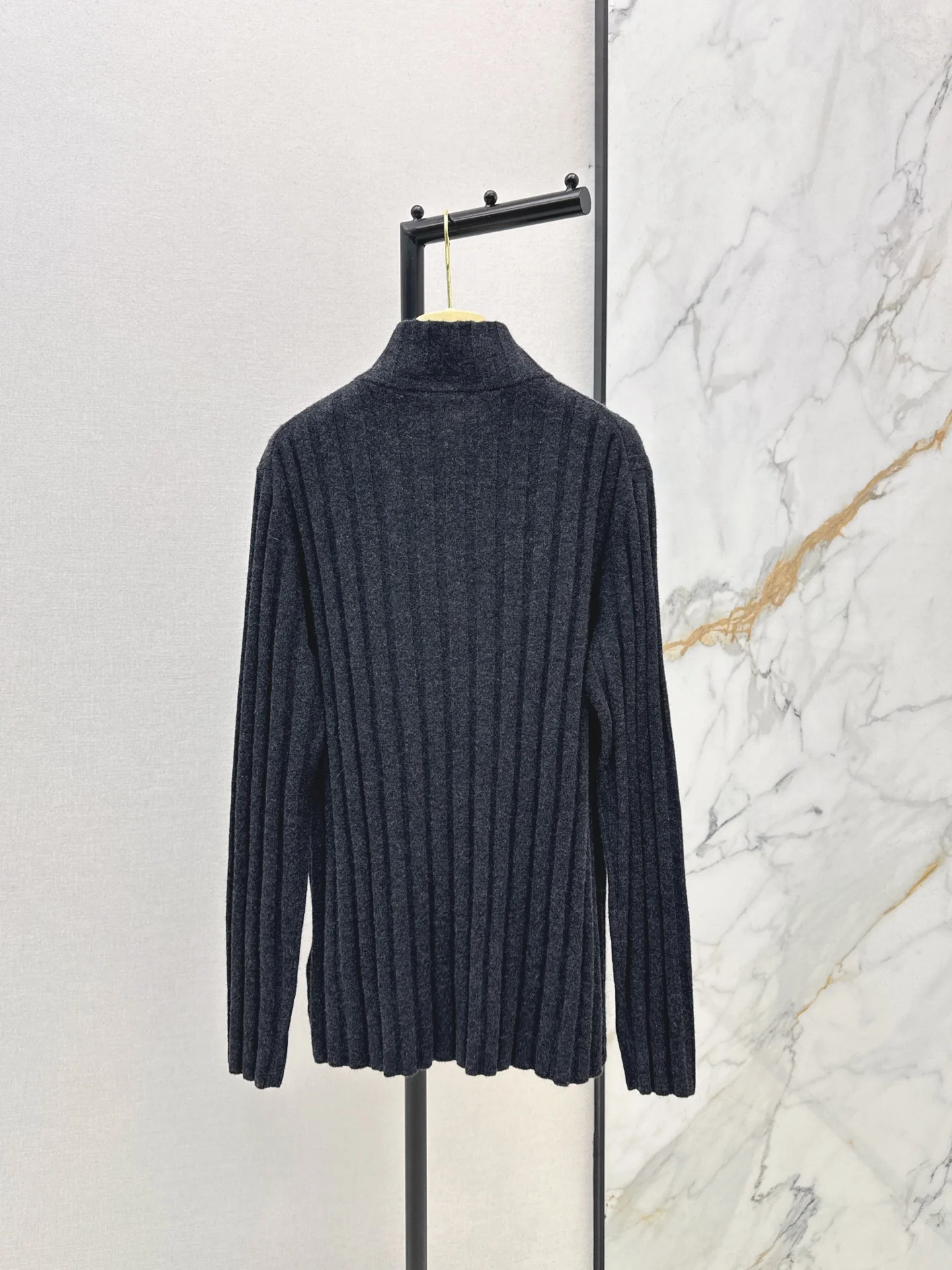 Miu 25fw rib knit zipper cardigan