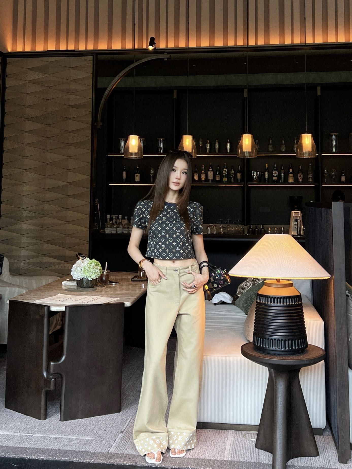 Loui 26ss cropped print t-shirt