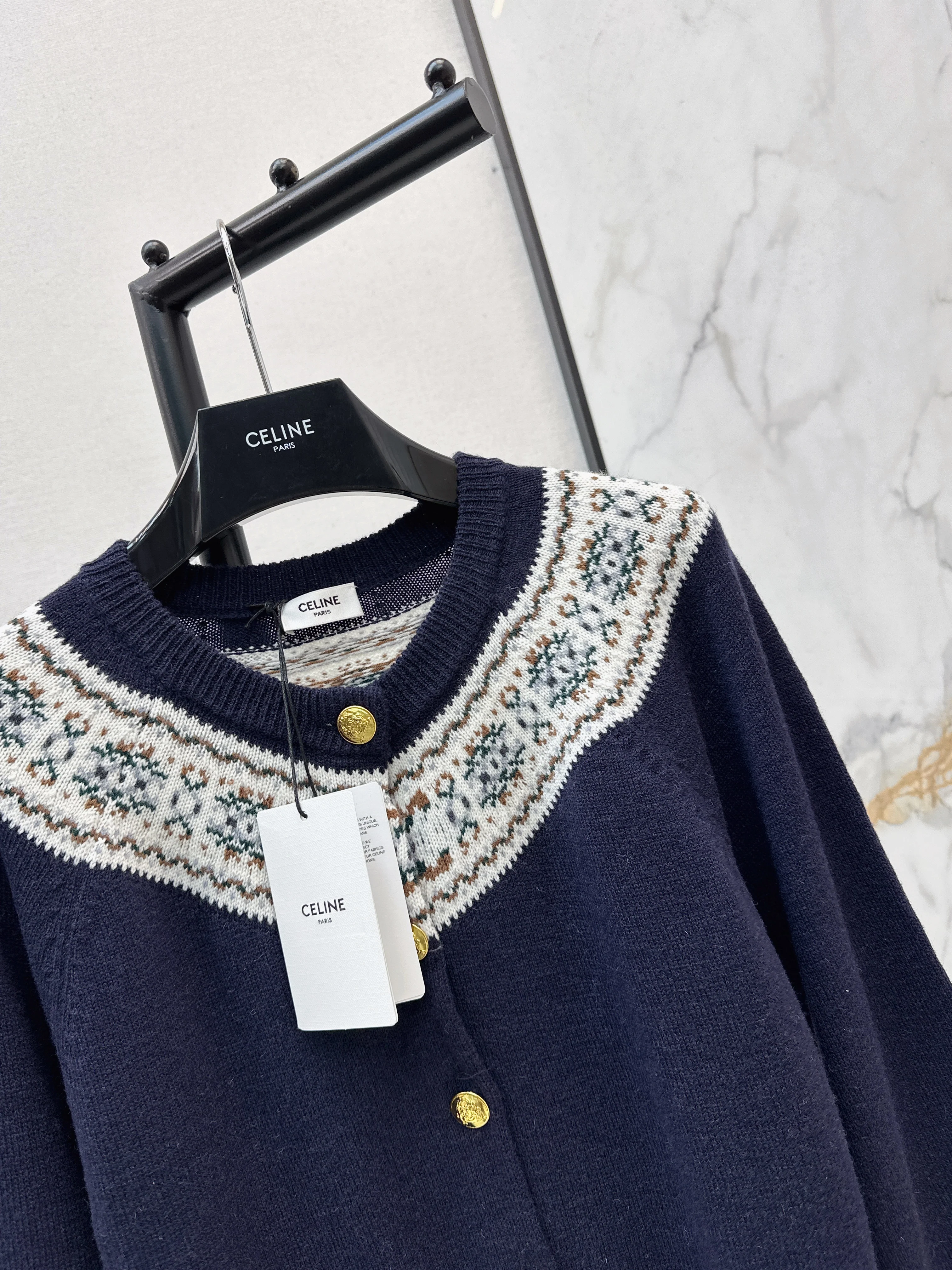 Celi 26ss fair isle cashmere cardigan