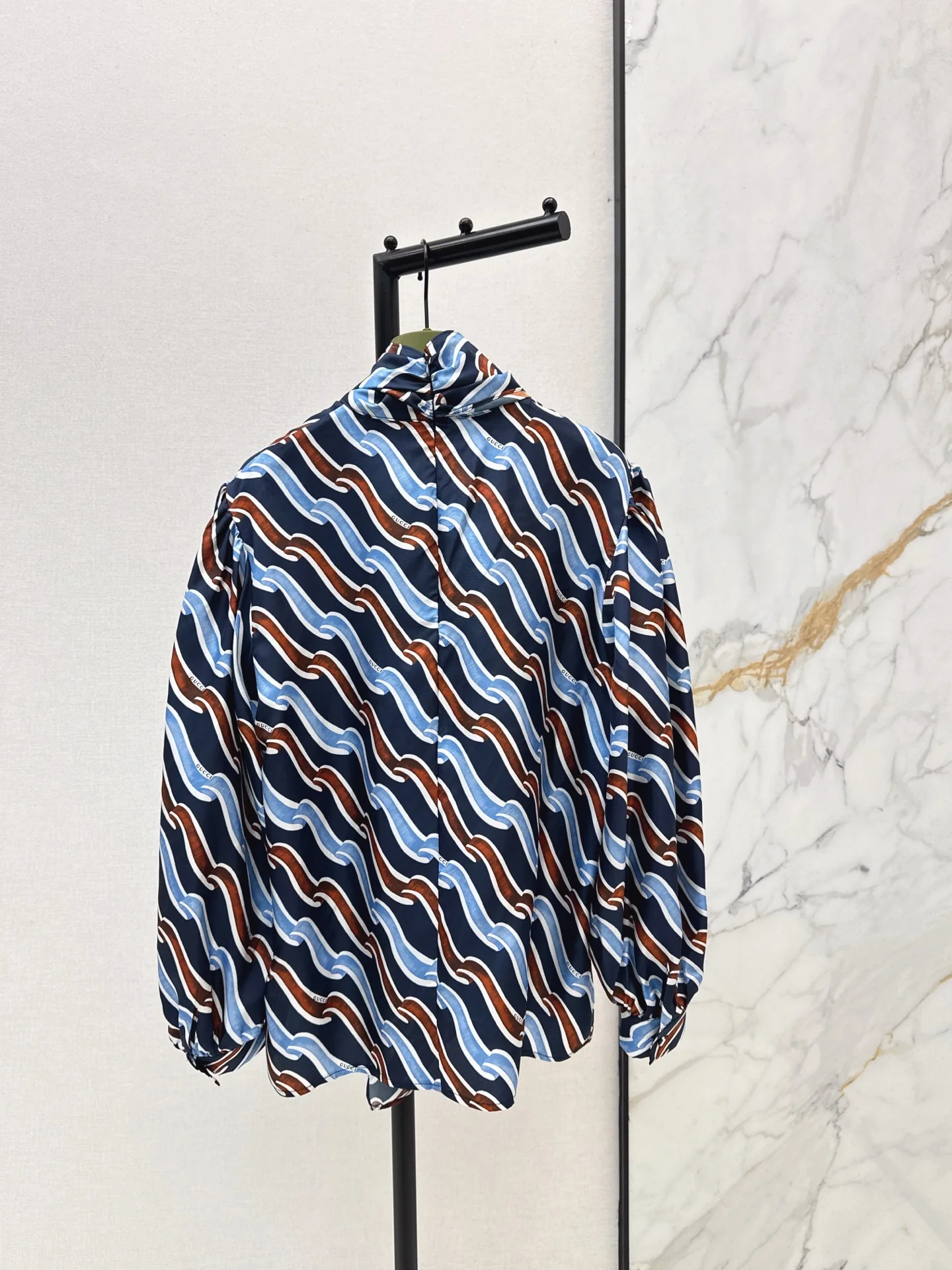 Gucc 26ss print silk shirt