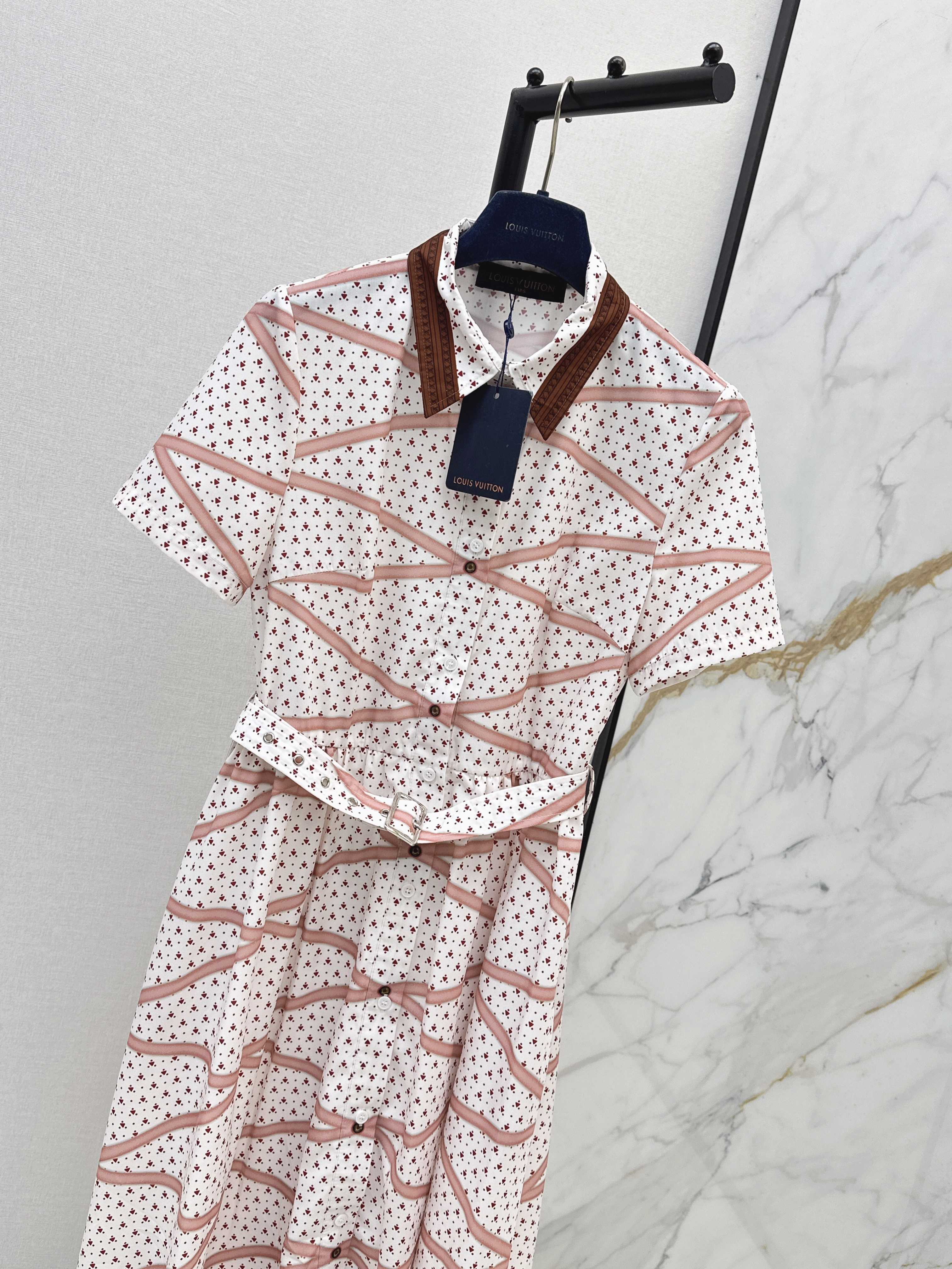 Loui 26ss print belted dress