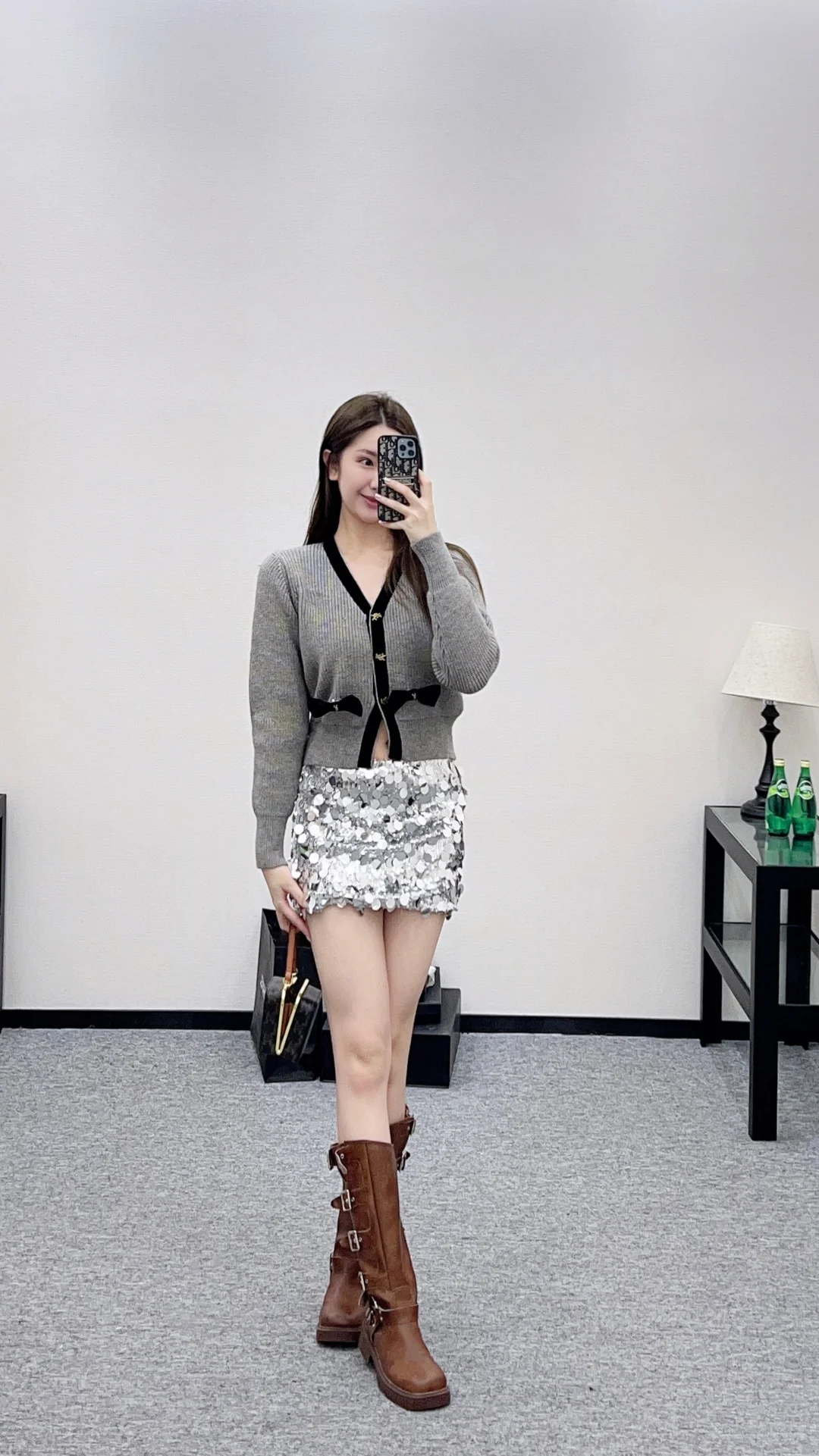 Saint 25fw bow knit cardiagn