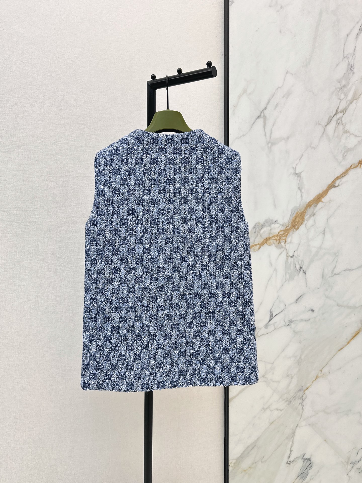 Guc 26ss jacquard tweed vest jacket