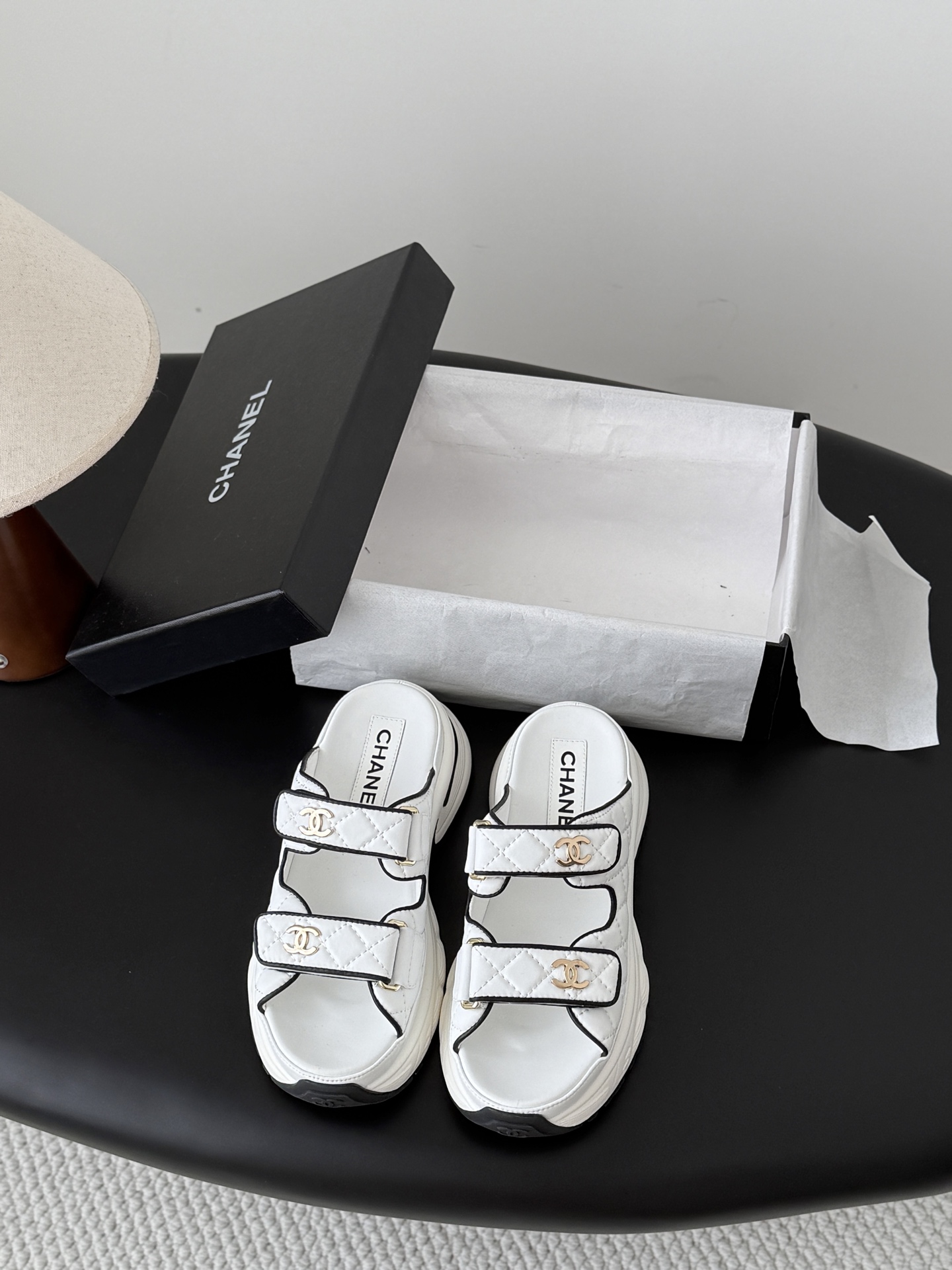 Chan 26ss velcro slippers