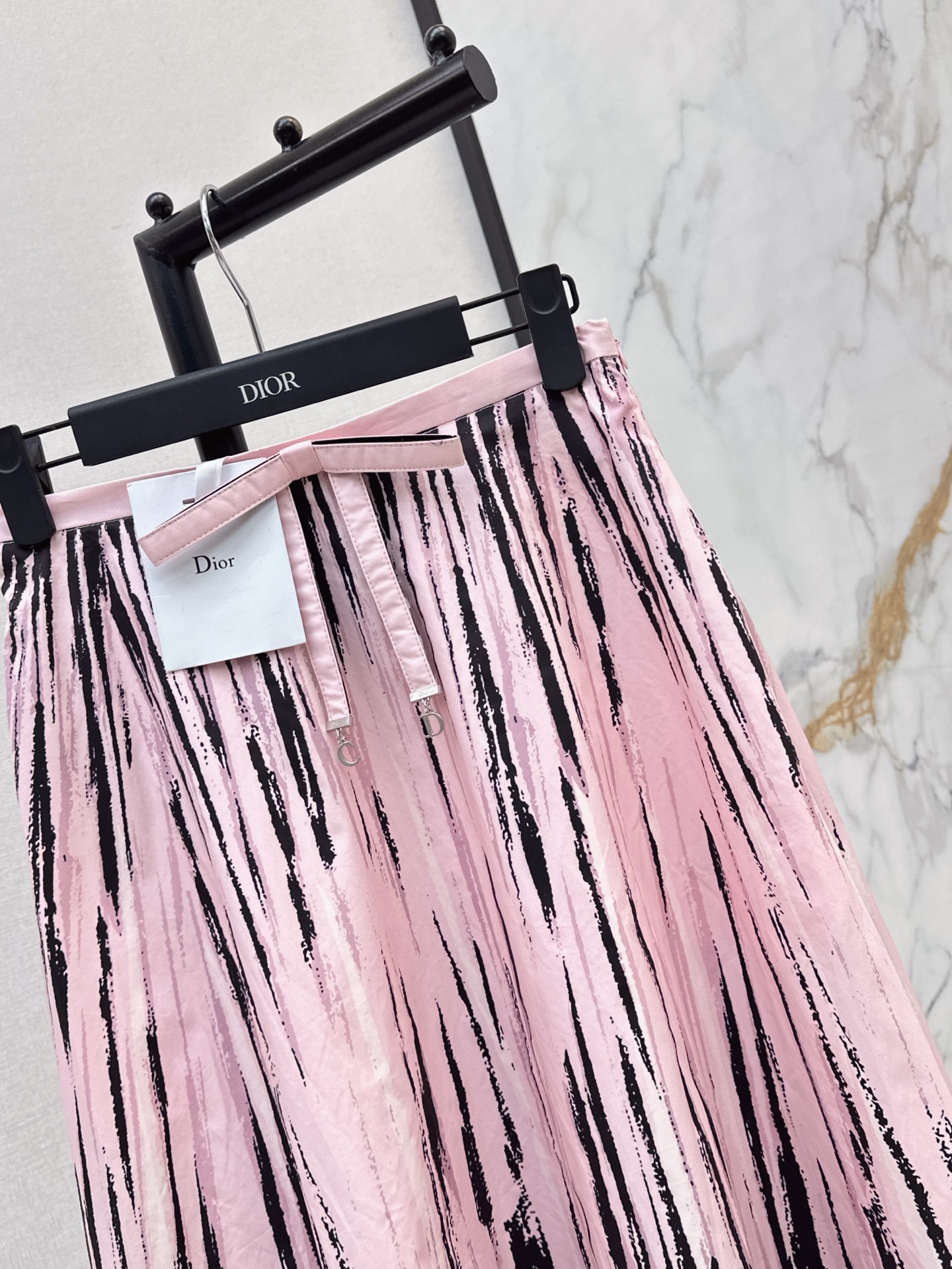 CD 26ss bow print pleated skirt