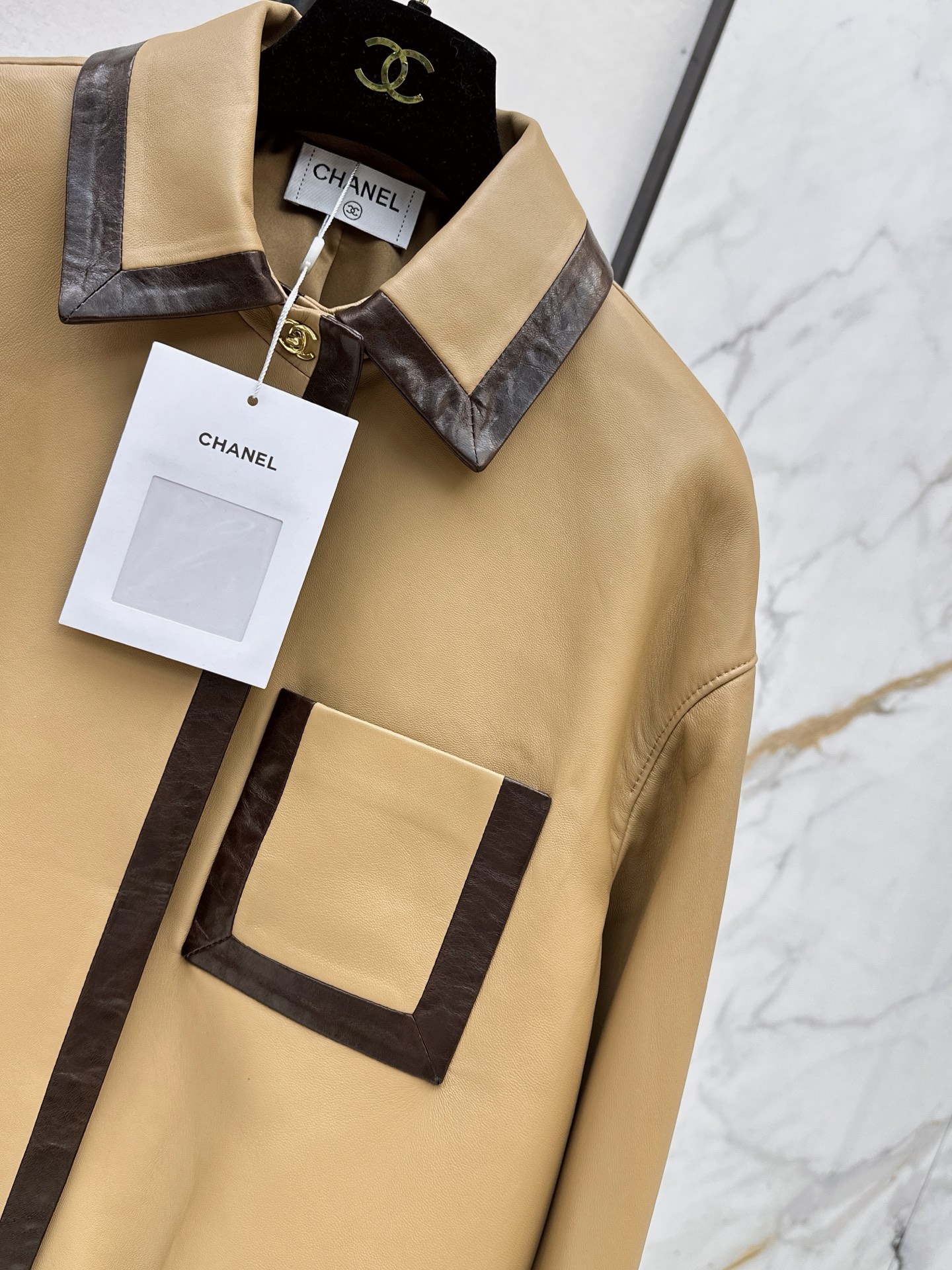 Chan 26ss leather jacket