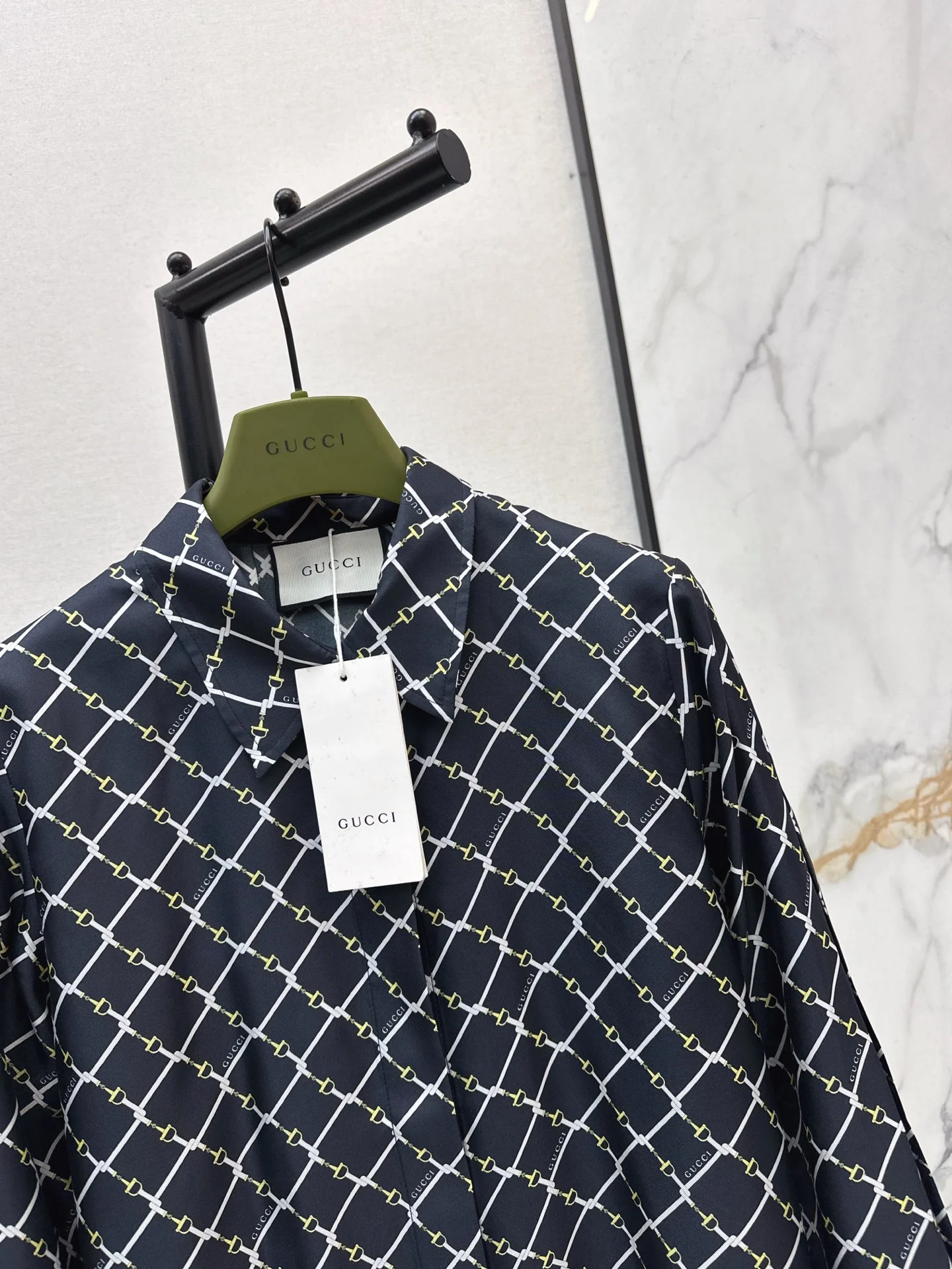 Gucc 26ss check print shirts