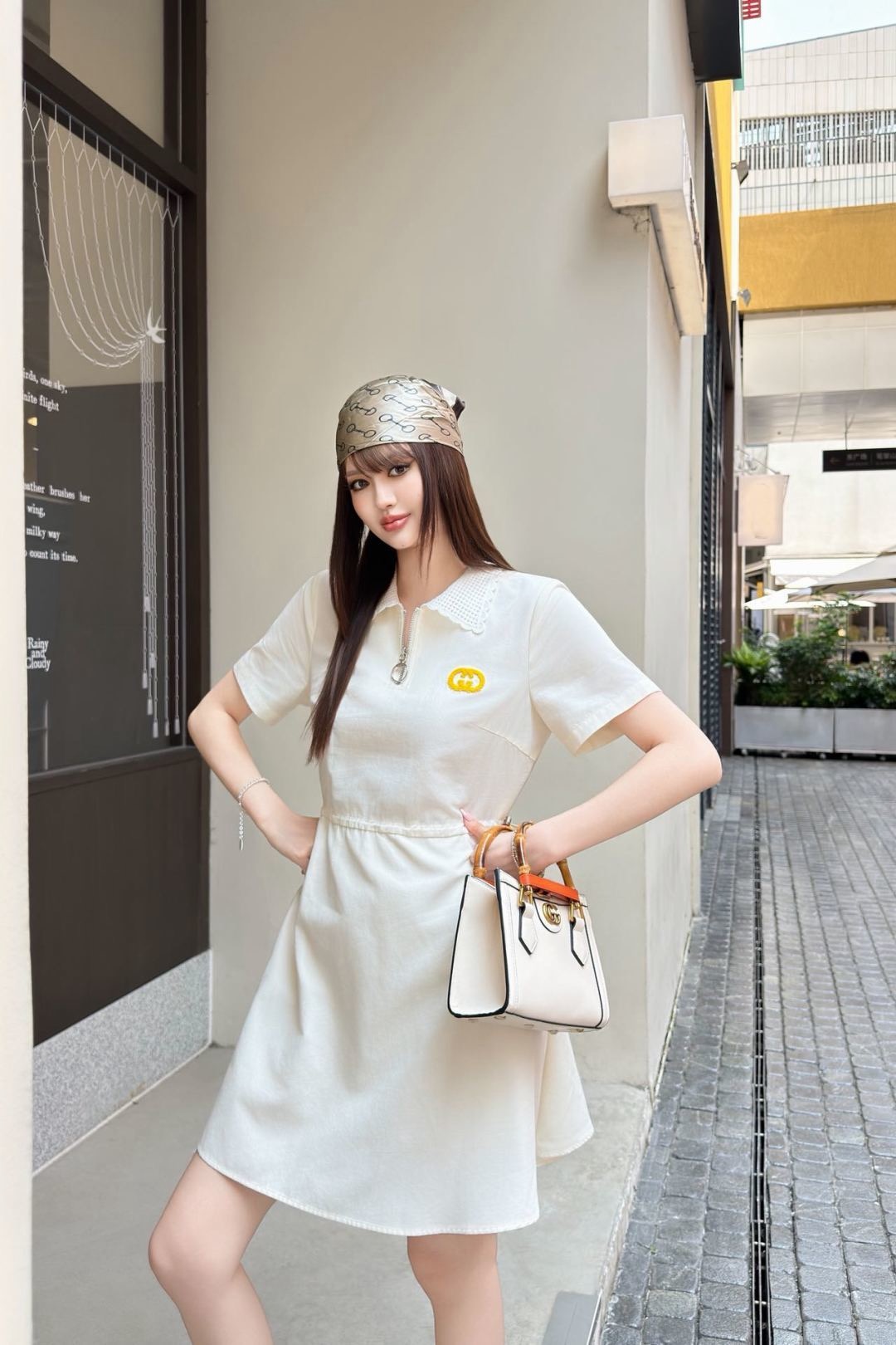 Guc 26ss peter pan collar dress