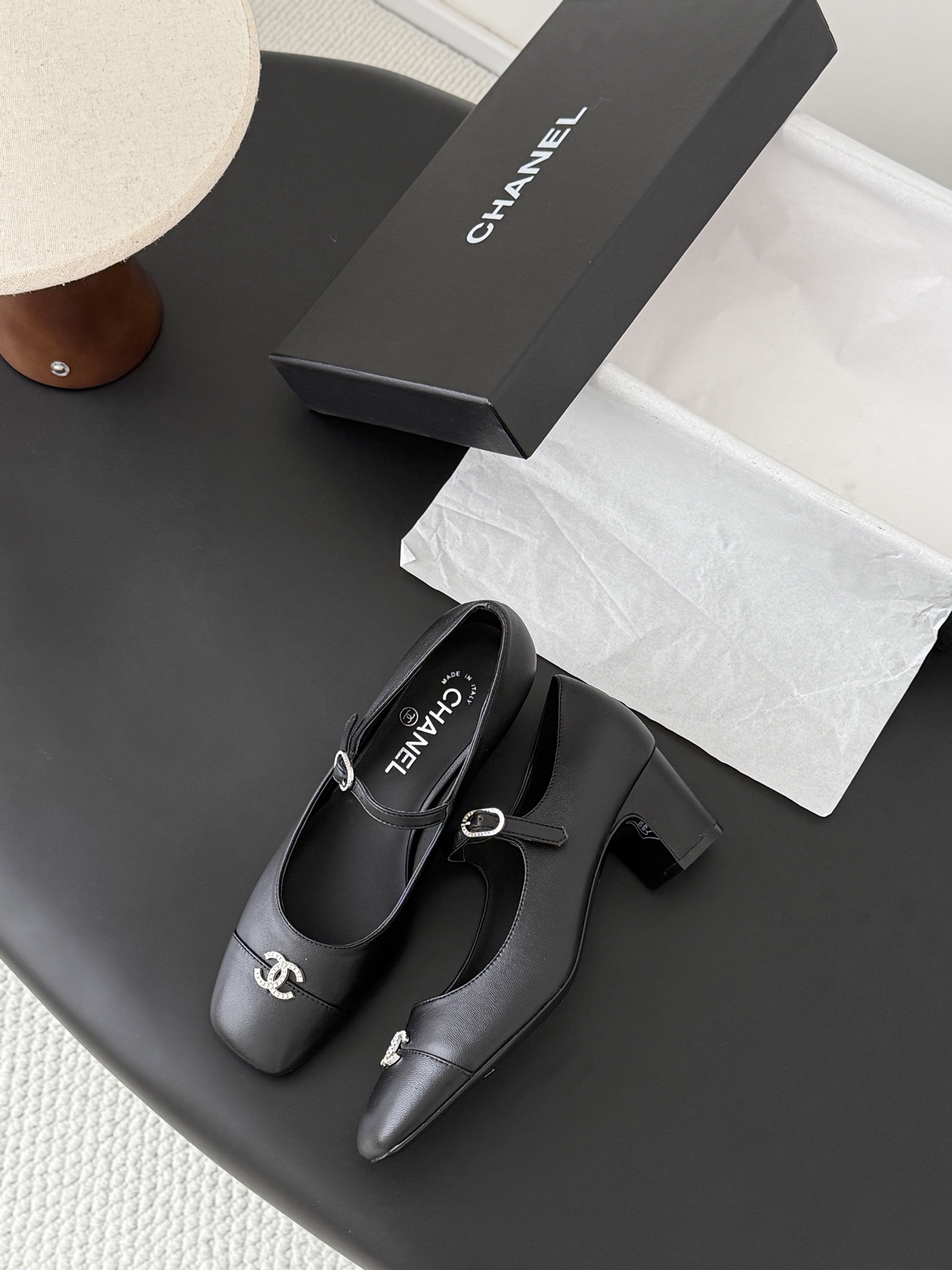 Chan 26K chunky heel mary jane shoes