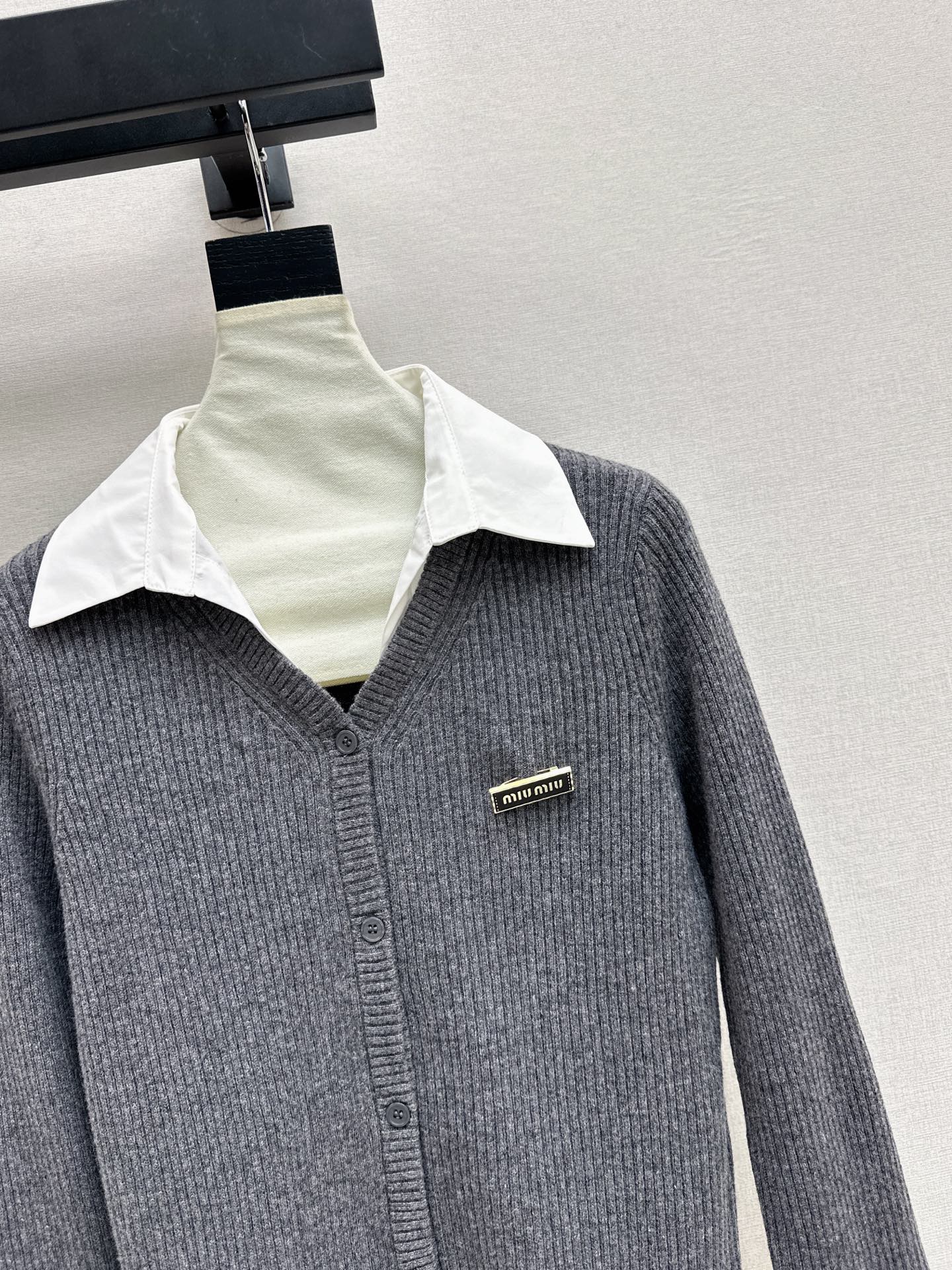 Miu 26SS 2in1 knit shirt