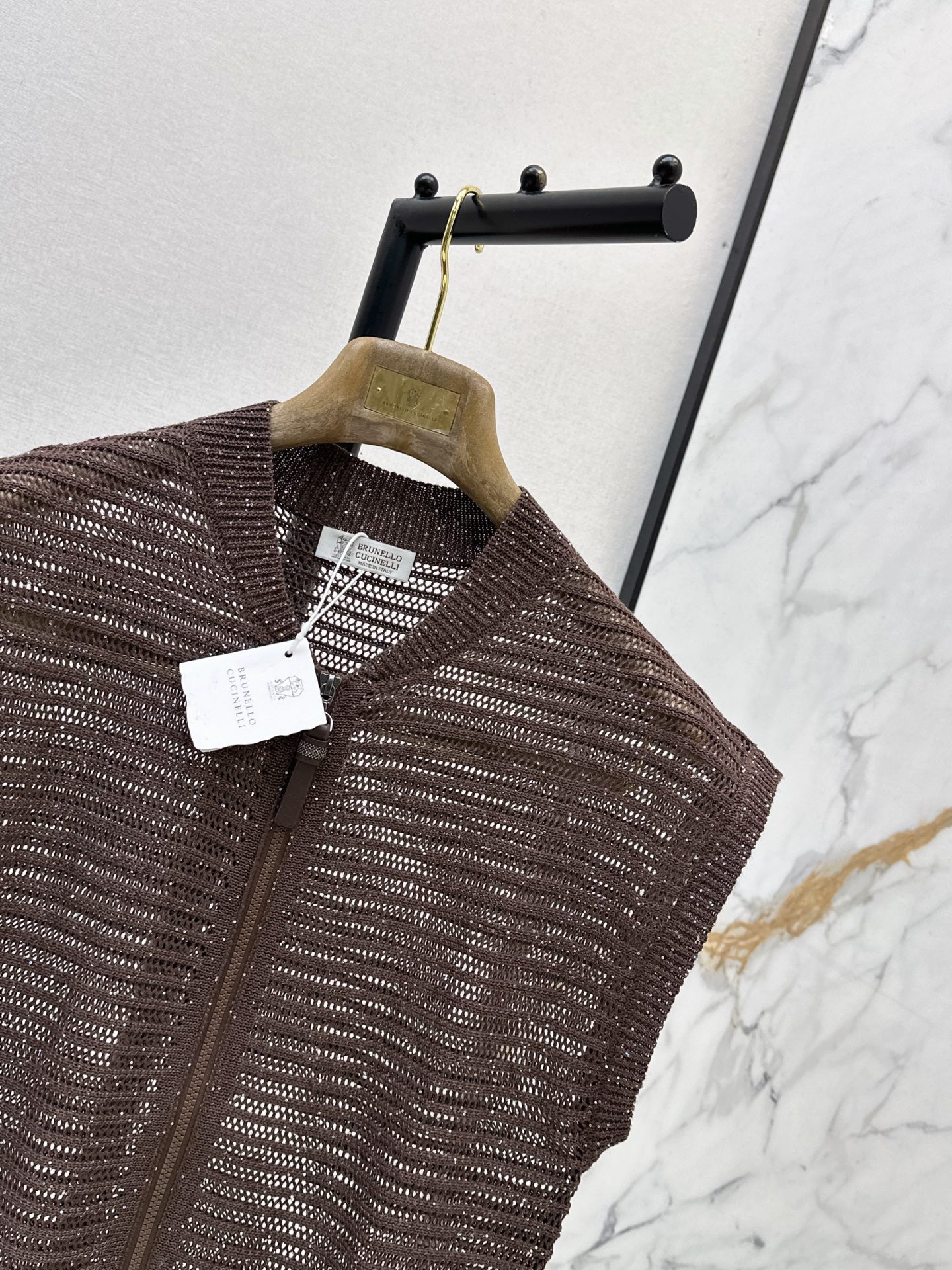 Brun 26ss sleeveless knit cardigan