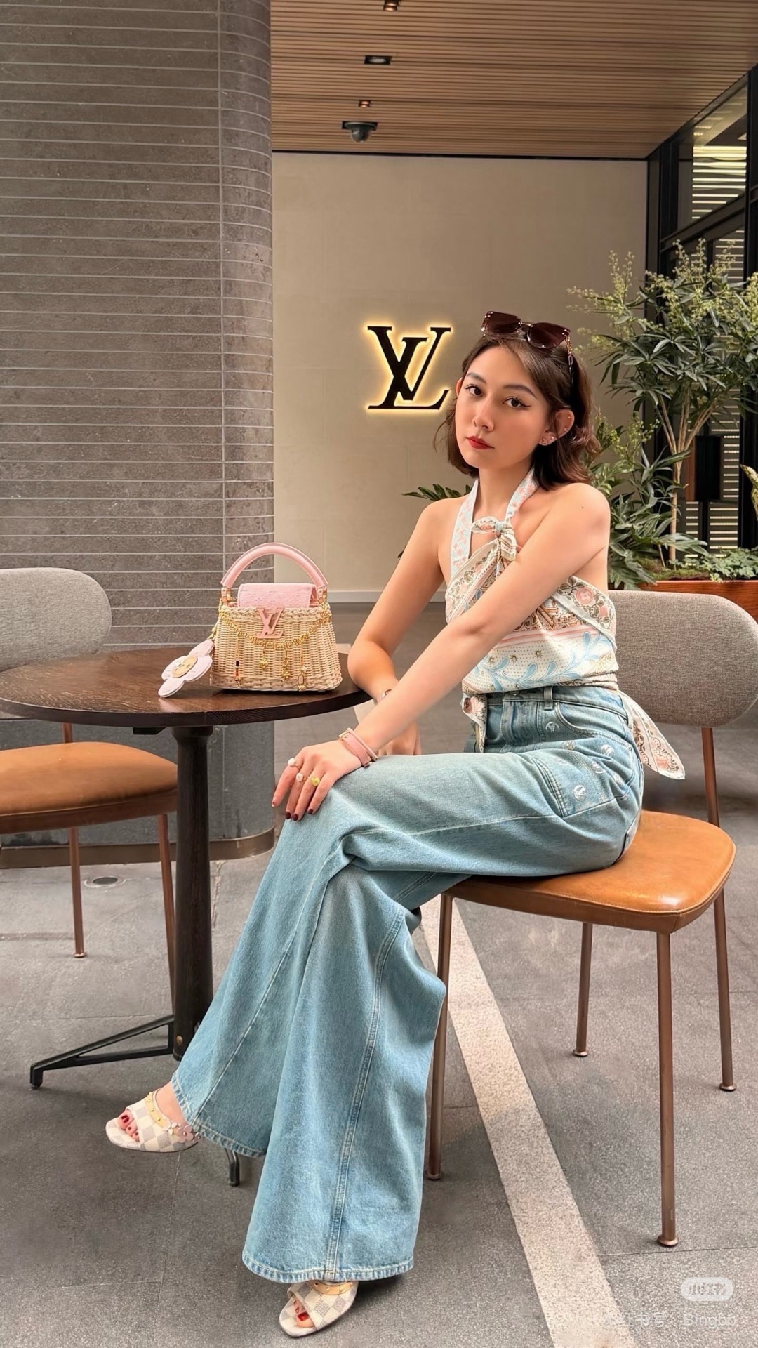 Loui 26ss embroidery sequin jeans