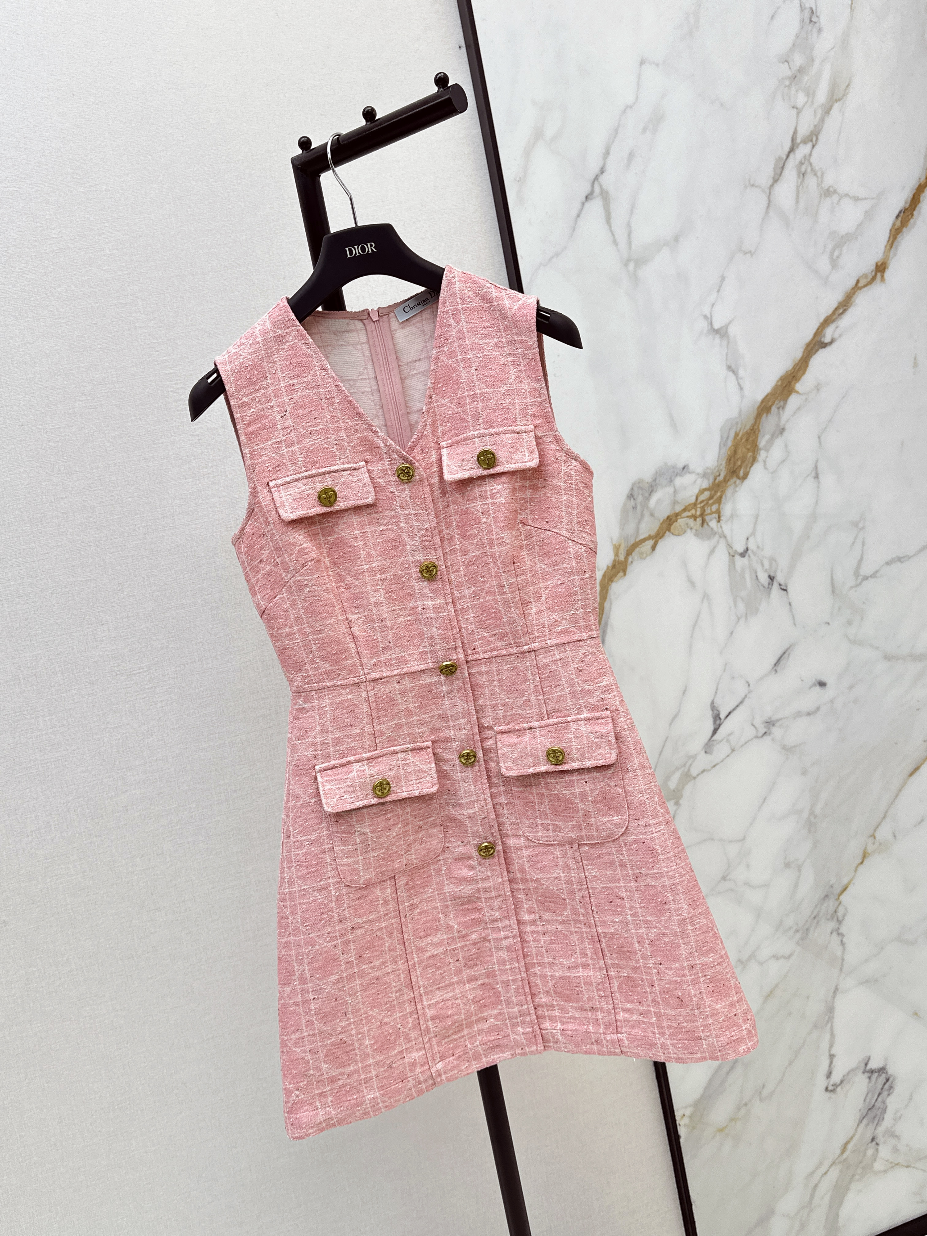 CD 26ss check sleeveless dress