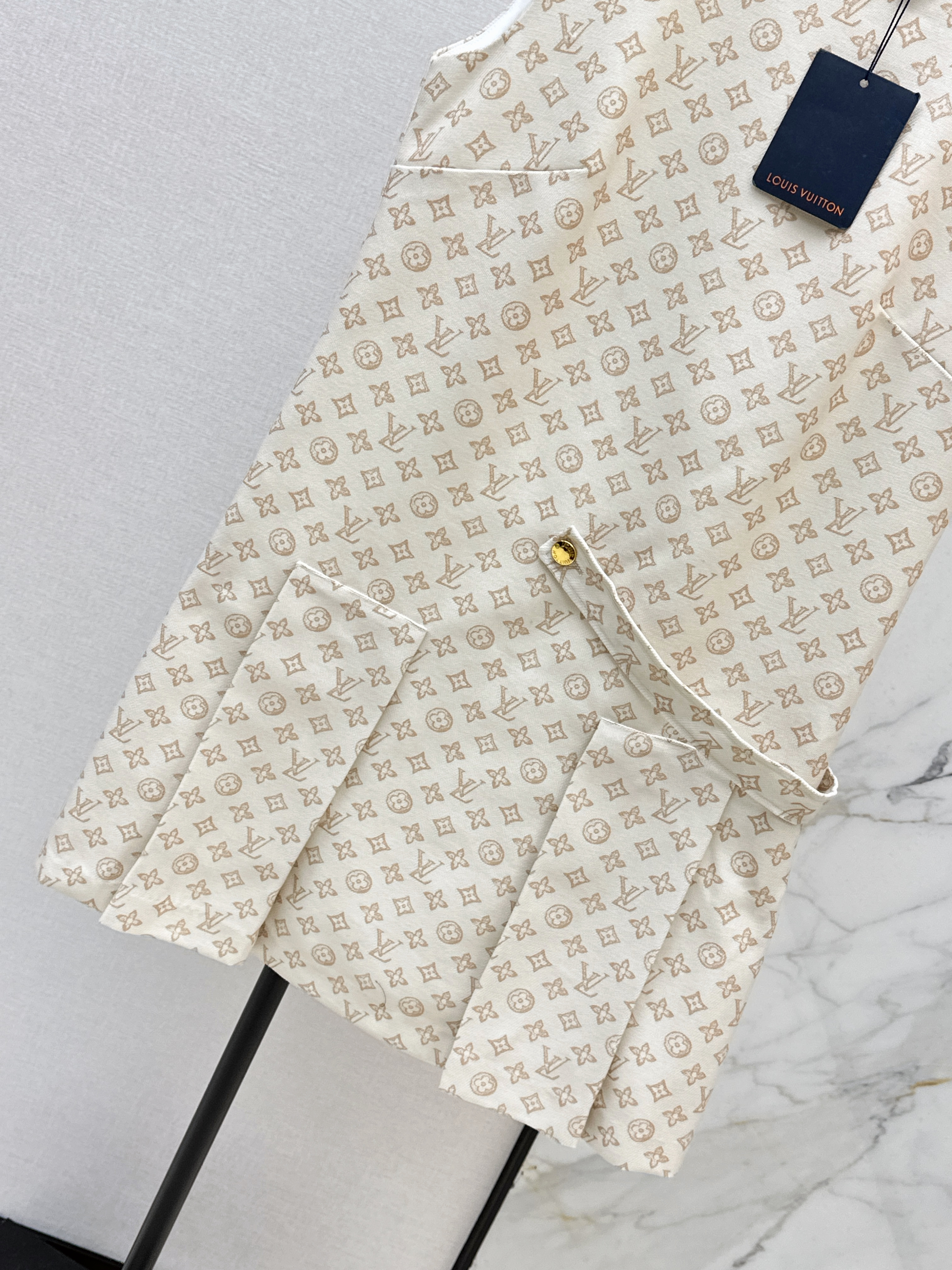 Louis 26ss print sleeveless dress