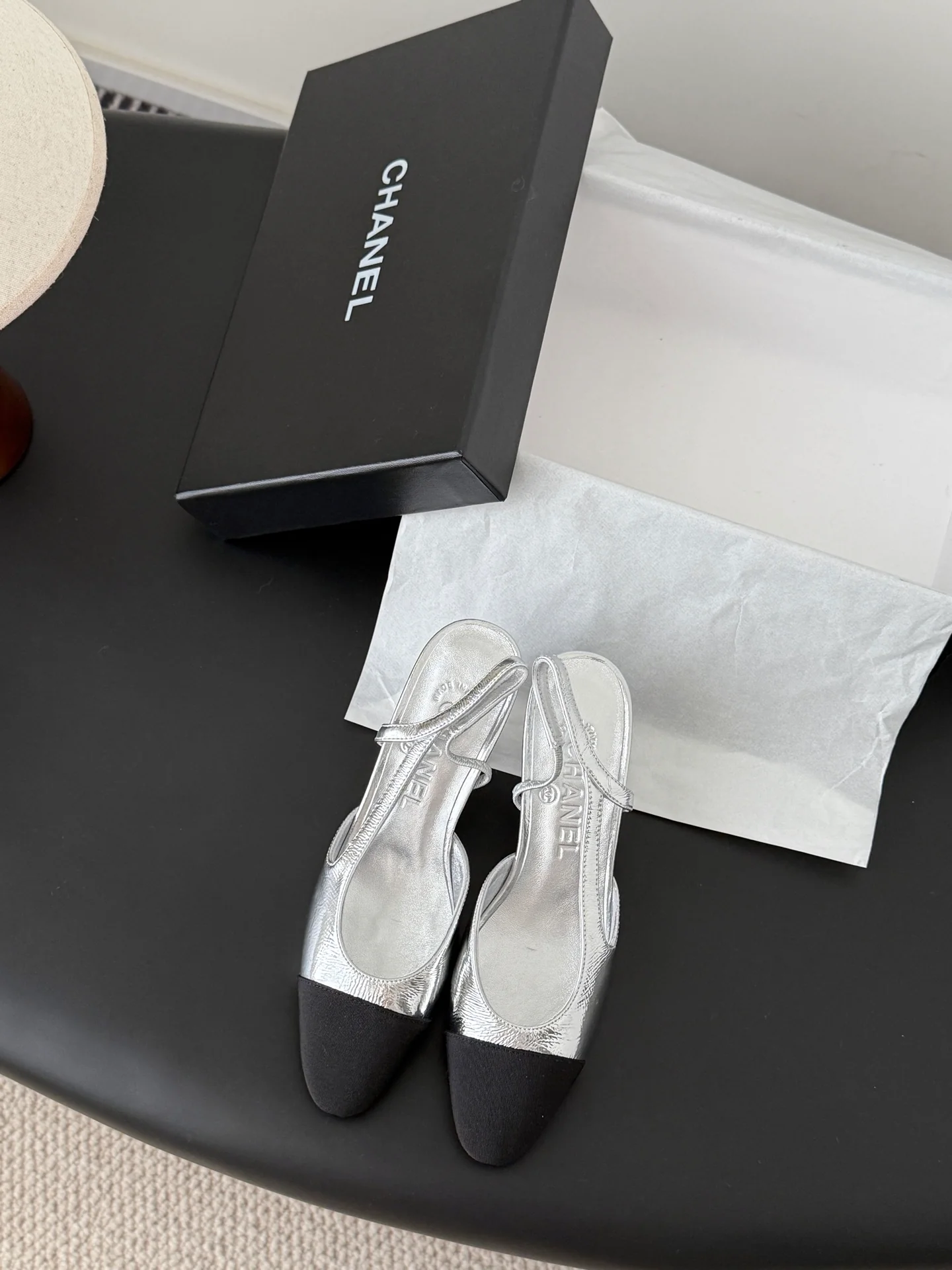 Chan 25fw slingback chunky heel